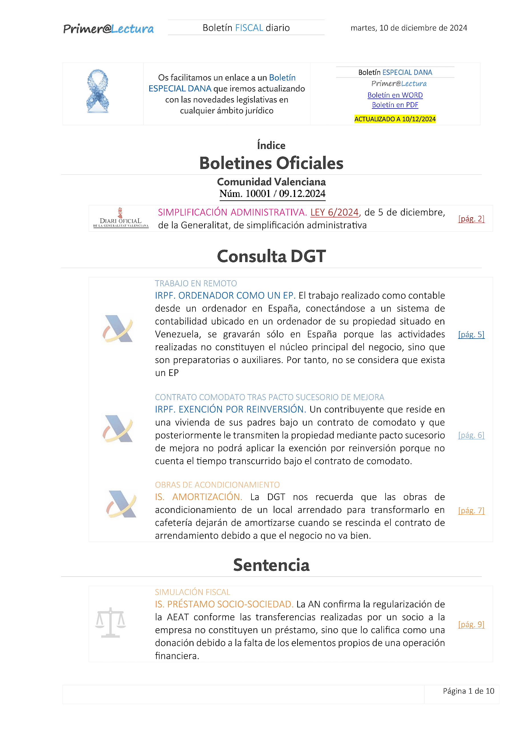Boletín fiscal 10/12/2024
