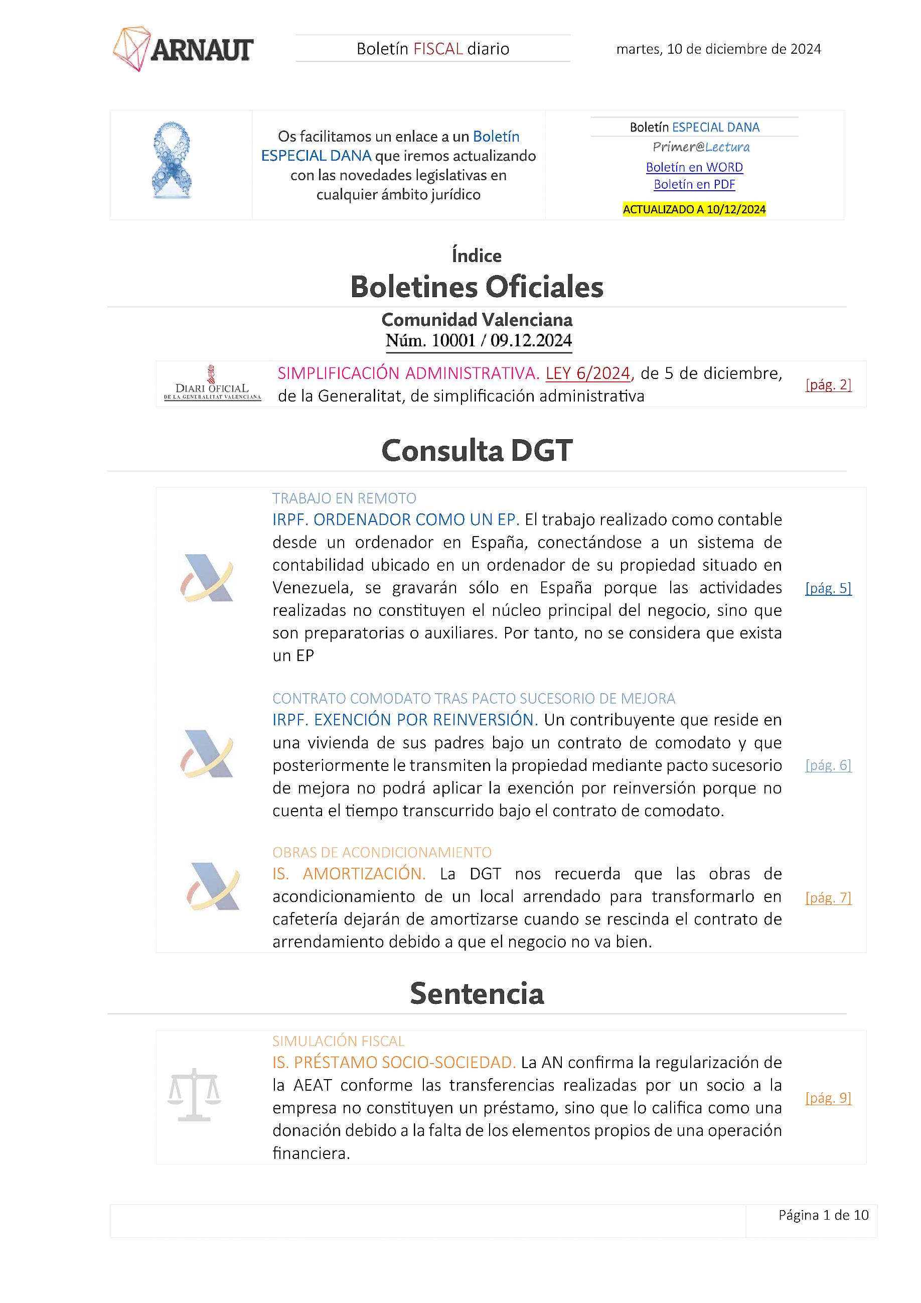 Boletín fiscal 10/12/2024
