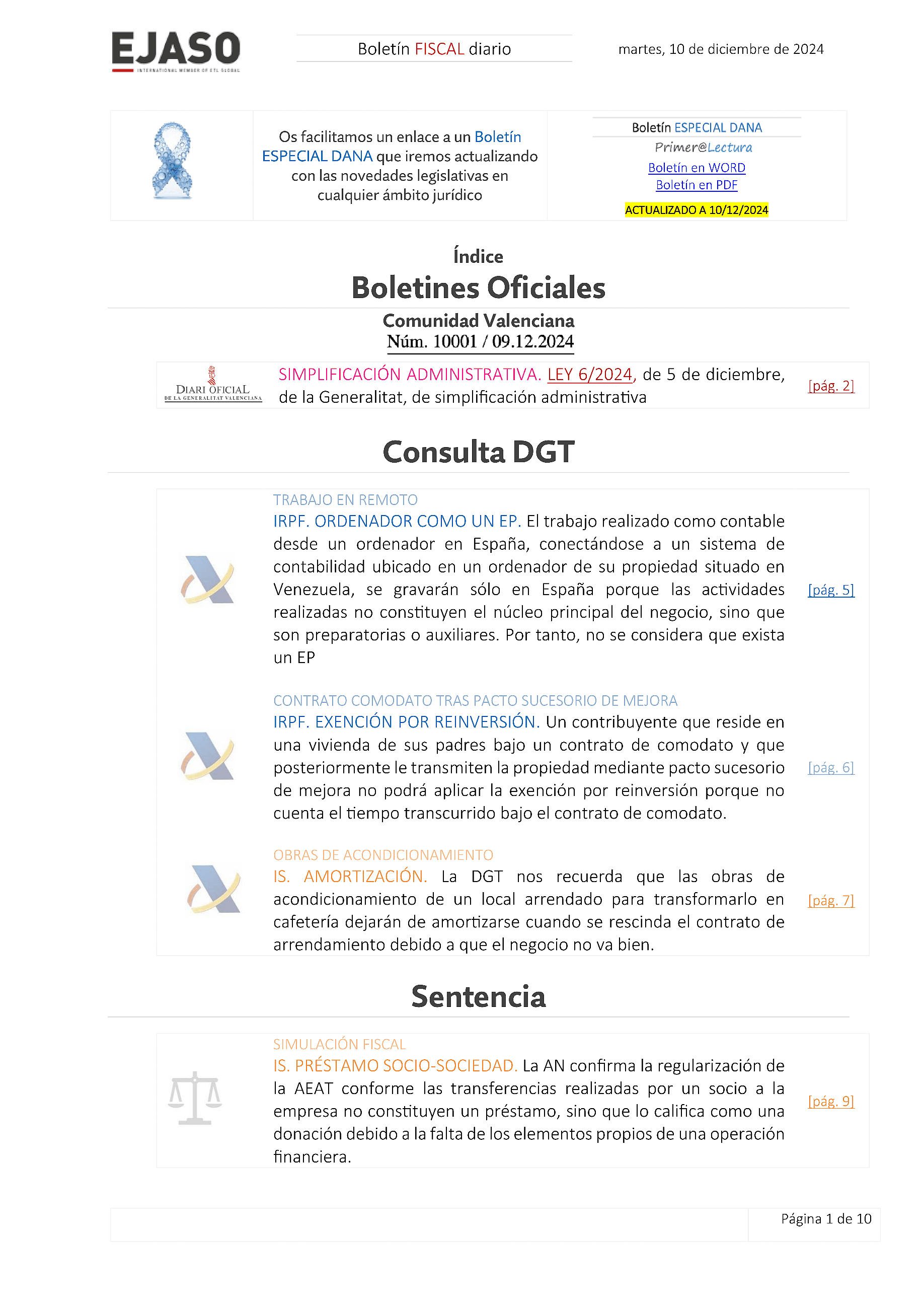 Boletín fiscal 10/12/2024