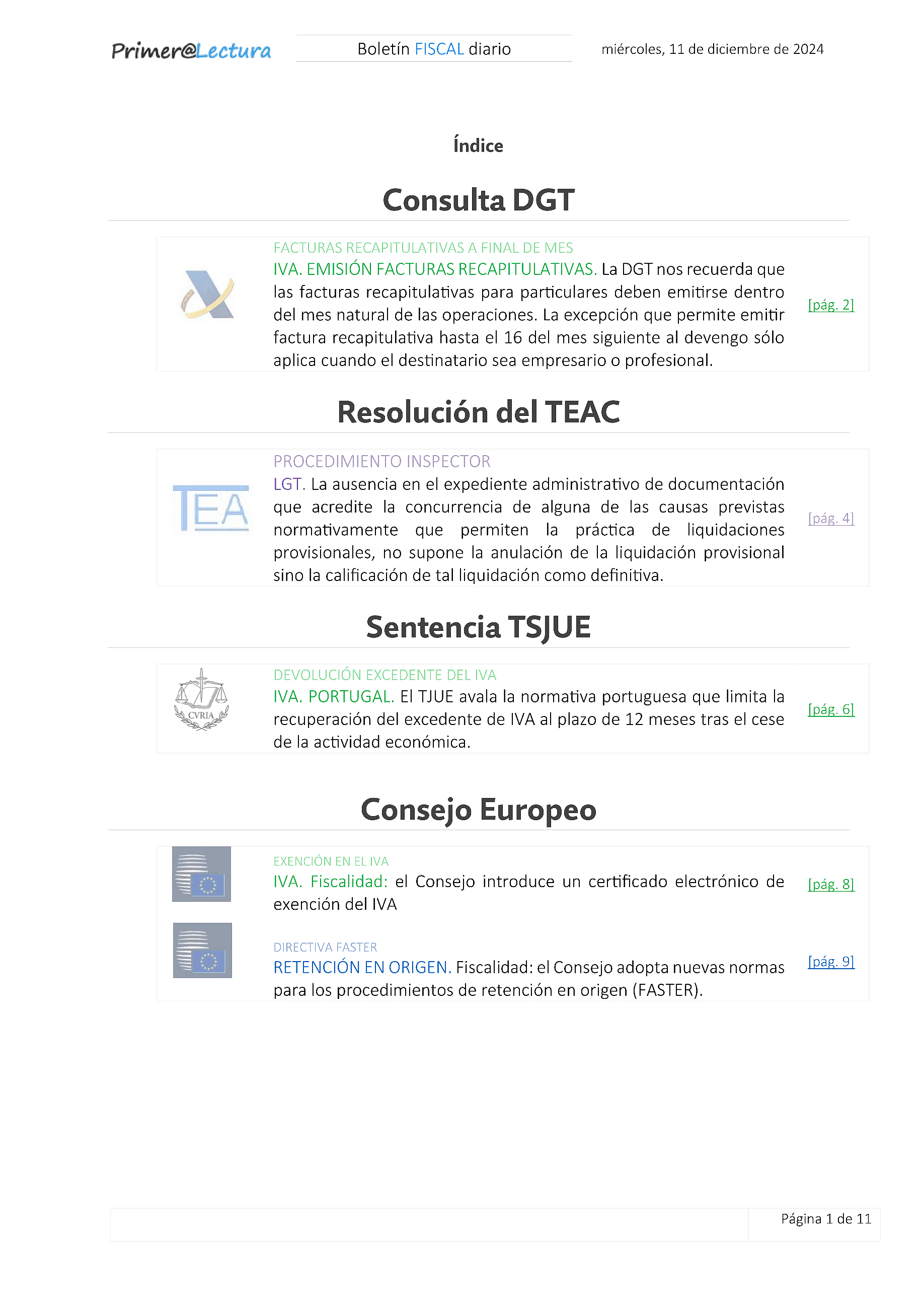 Boletín fiscal 11/12/2024