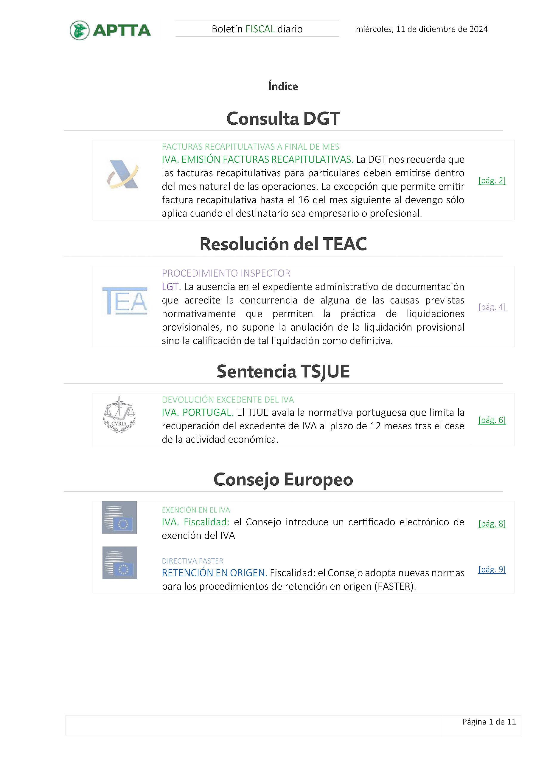 Boletín fiscal 11/12/2024