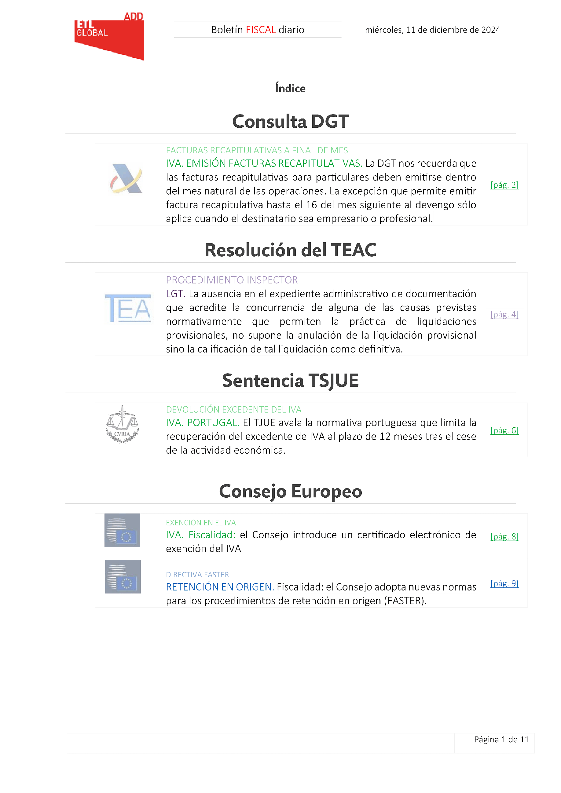 Boletín fiscal 11/12/2024