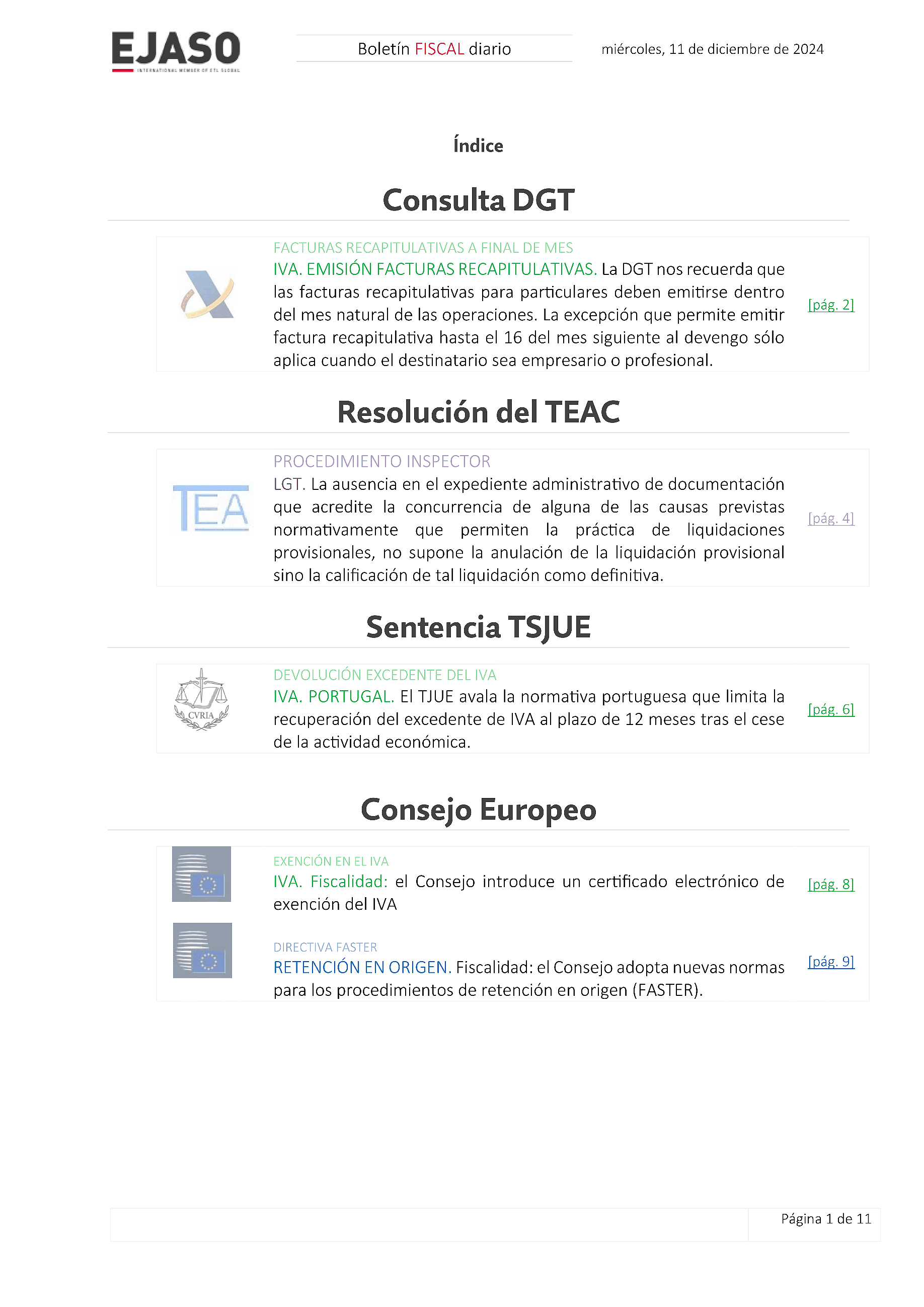 Boletín fiscal 11/12/2024