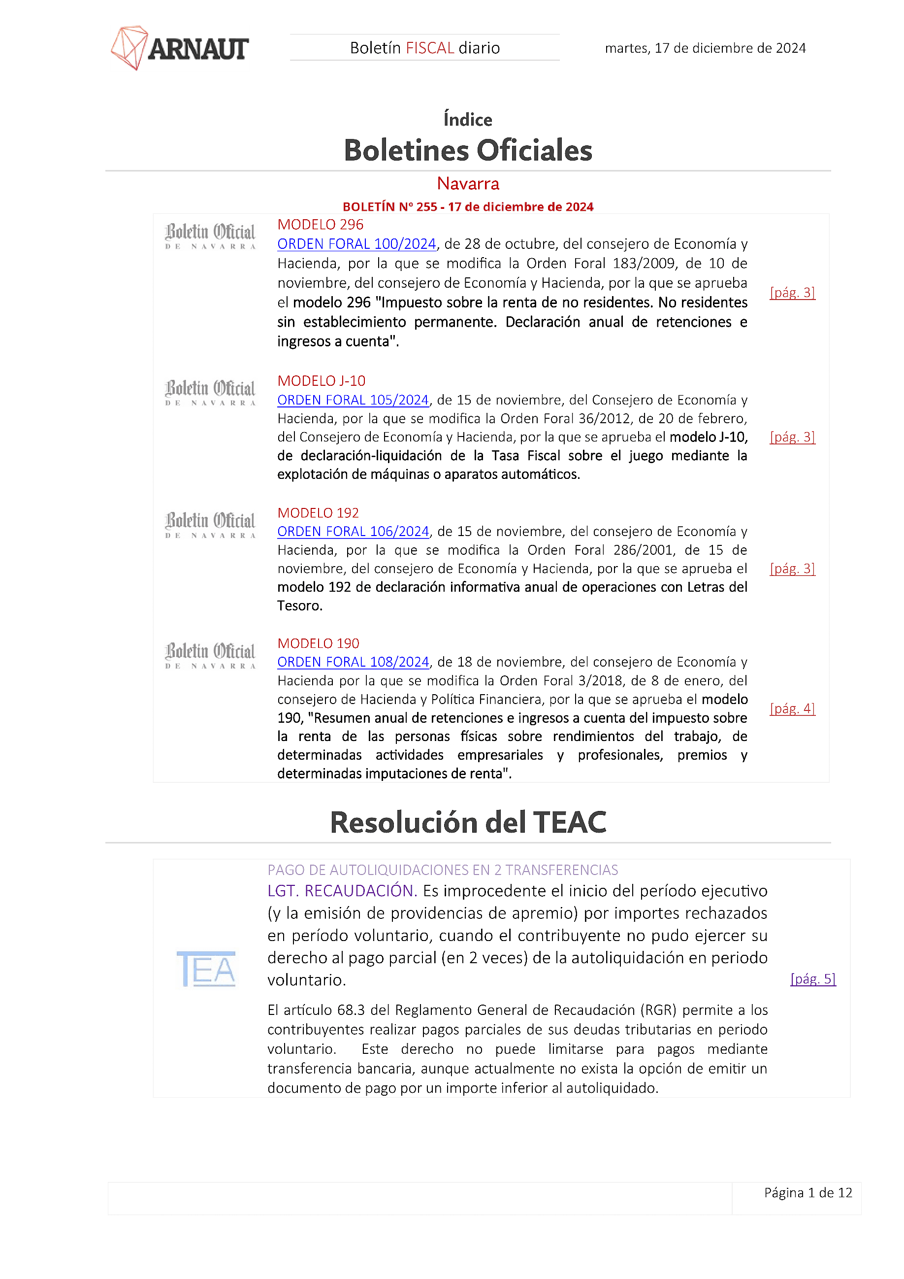 Boletín fiscal 17/12/2024