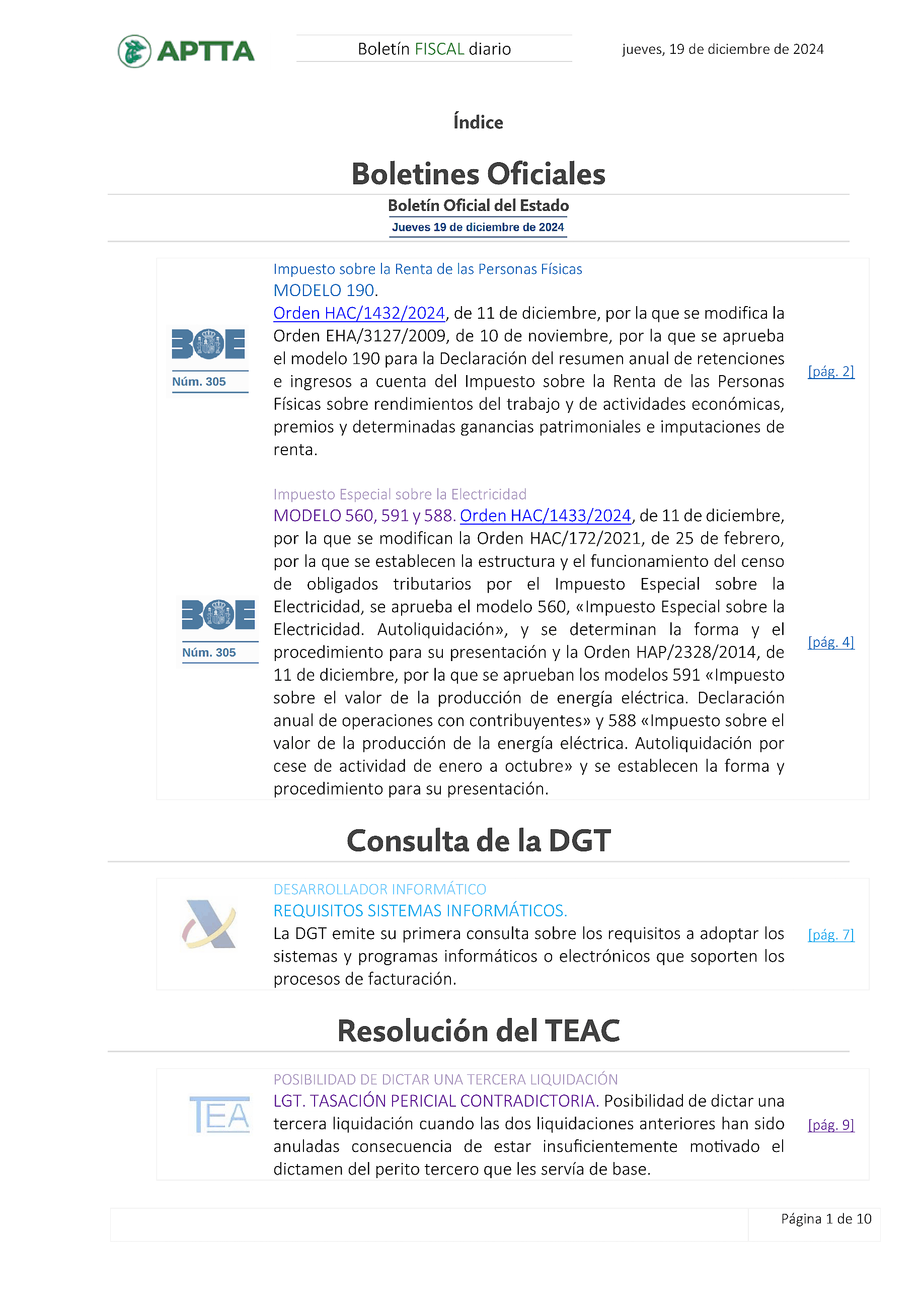 Boletín fiscal 19/12/2024