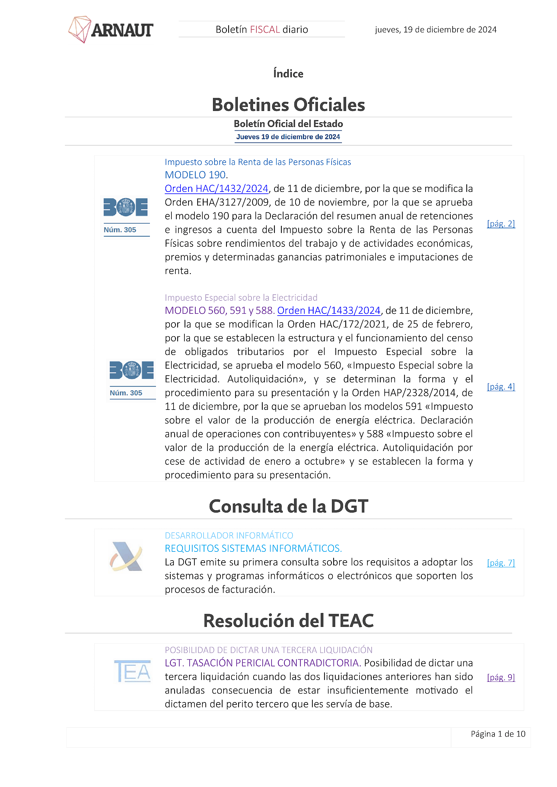 Boletín fiscal 19/12/2024