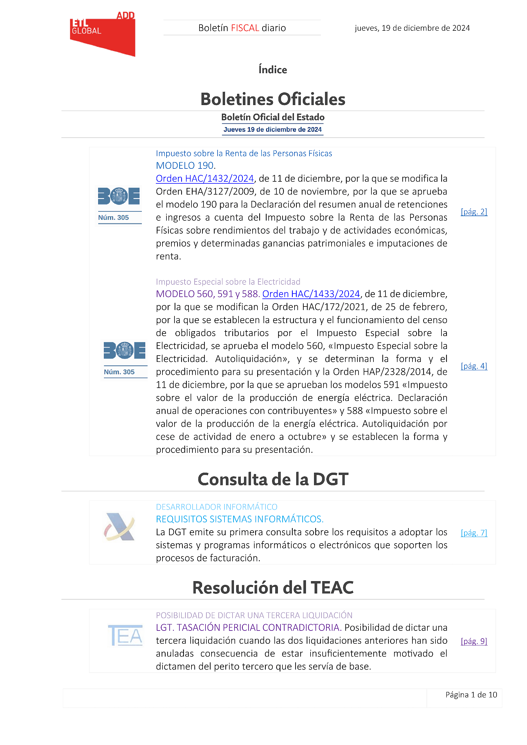 Boletín fiscal 19/12/2024