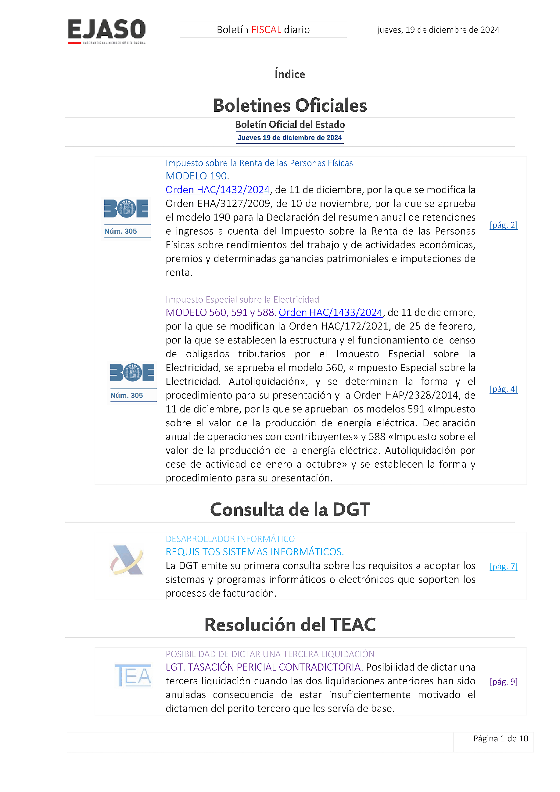 Boletín fiscal 19/12/2024