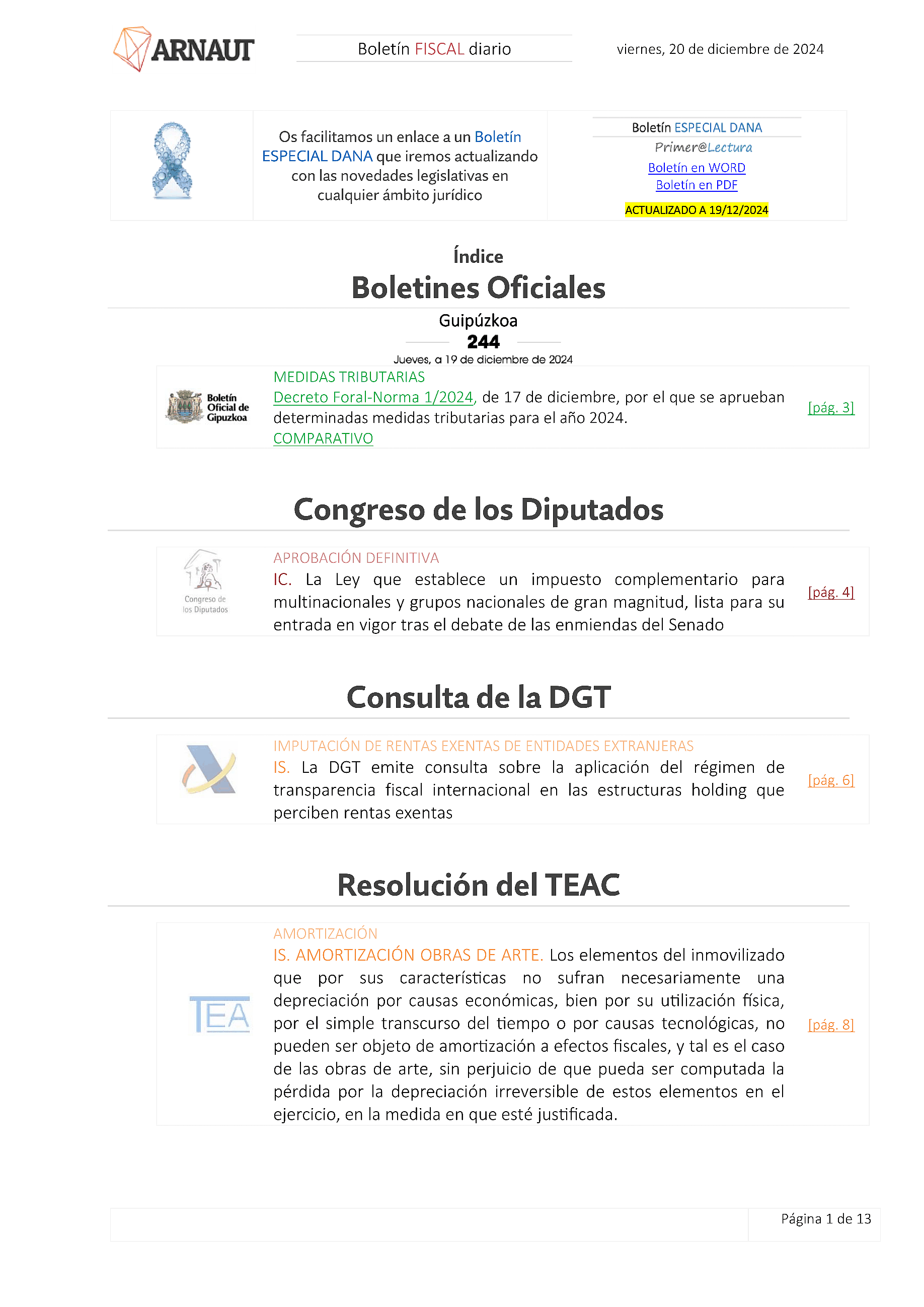 Boletín fiscal 20/12/2024