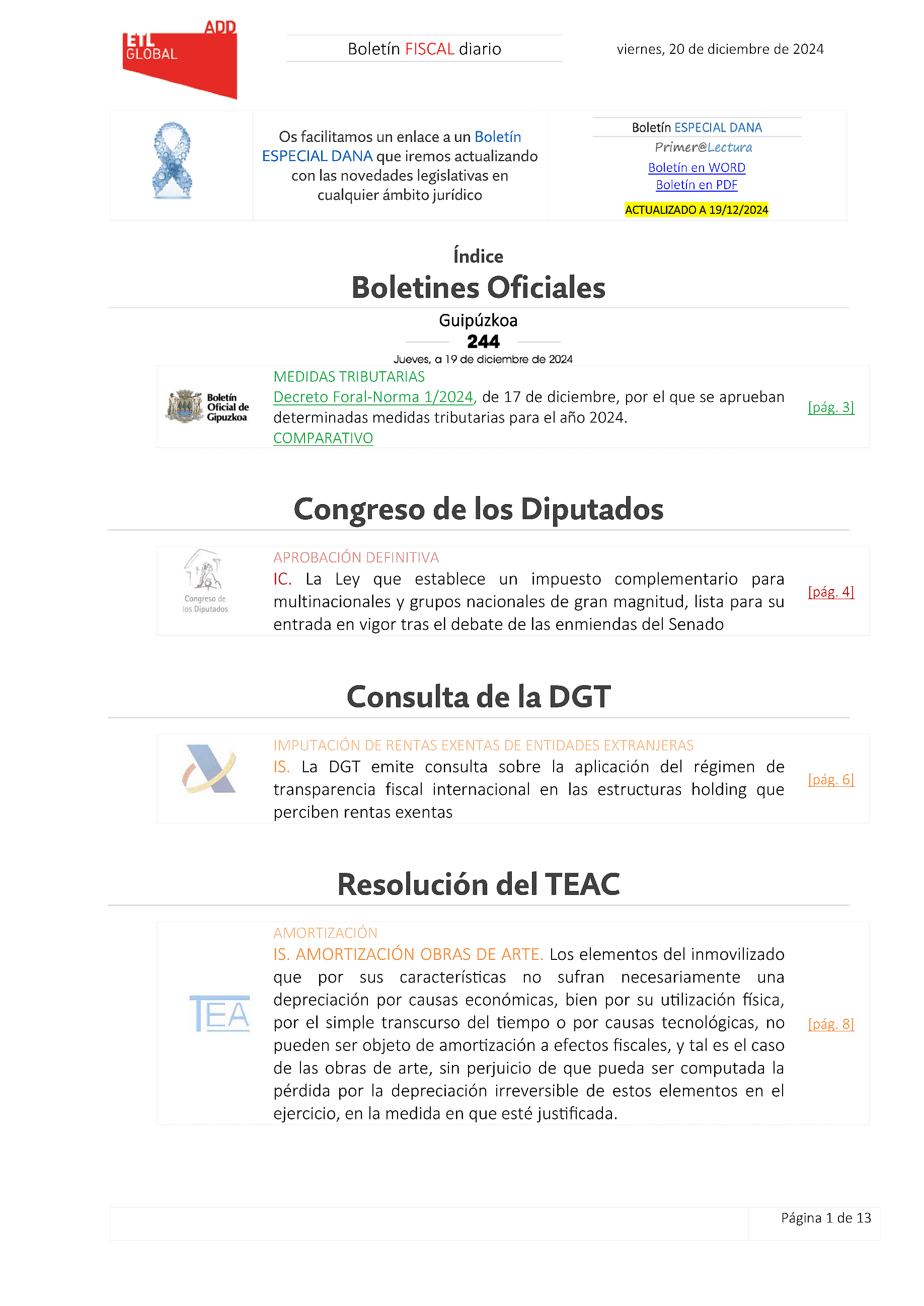 Boletín fiscal 20/12/2024