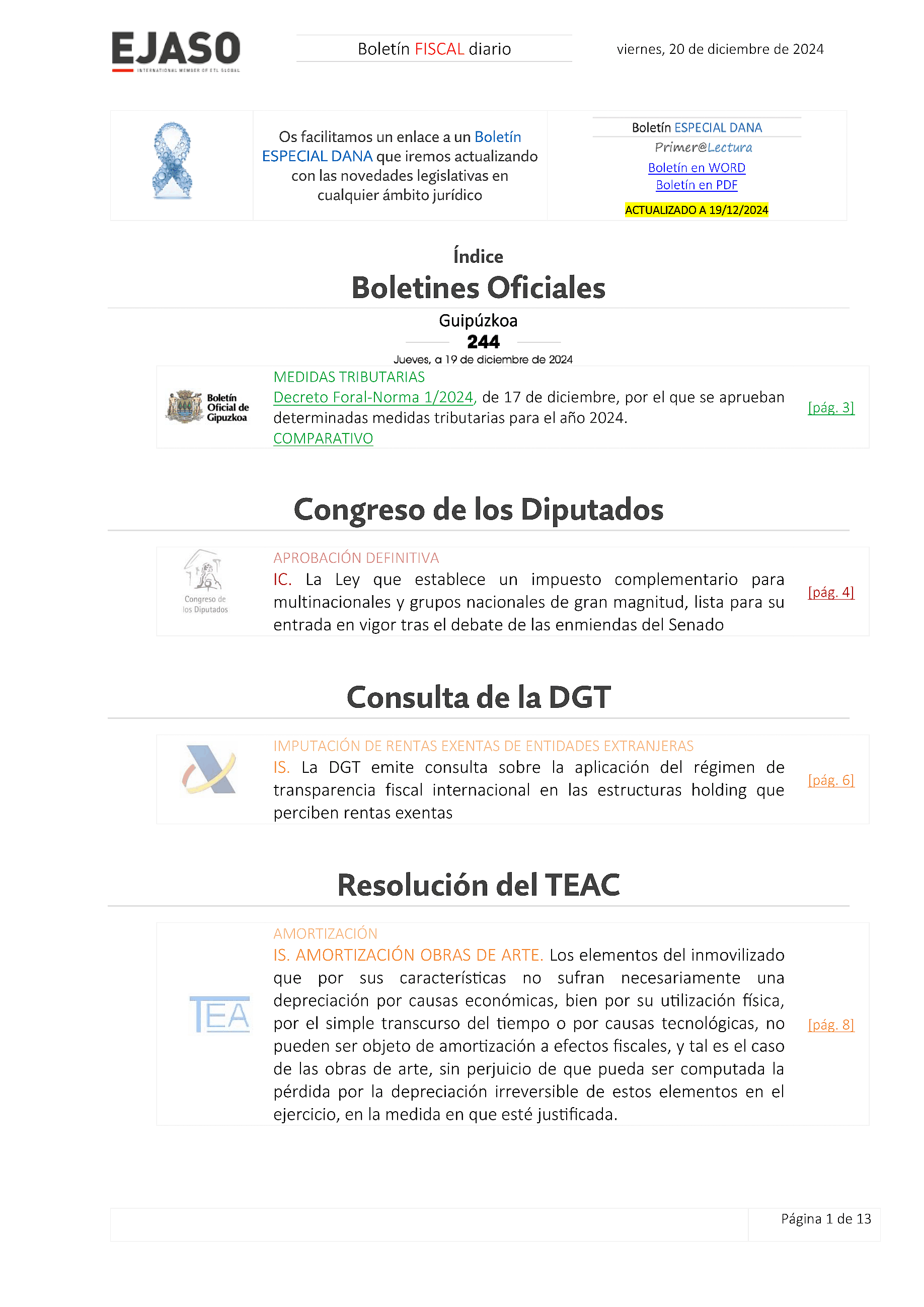 Boletín fiscal 20/12/2024