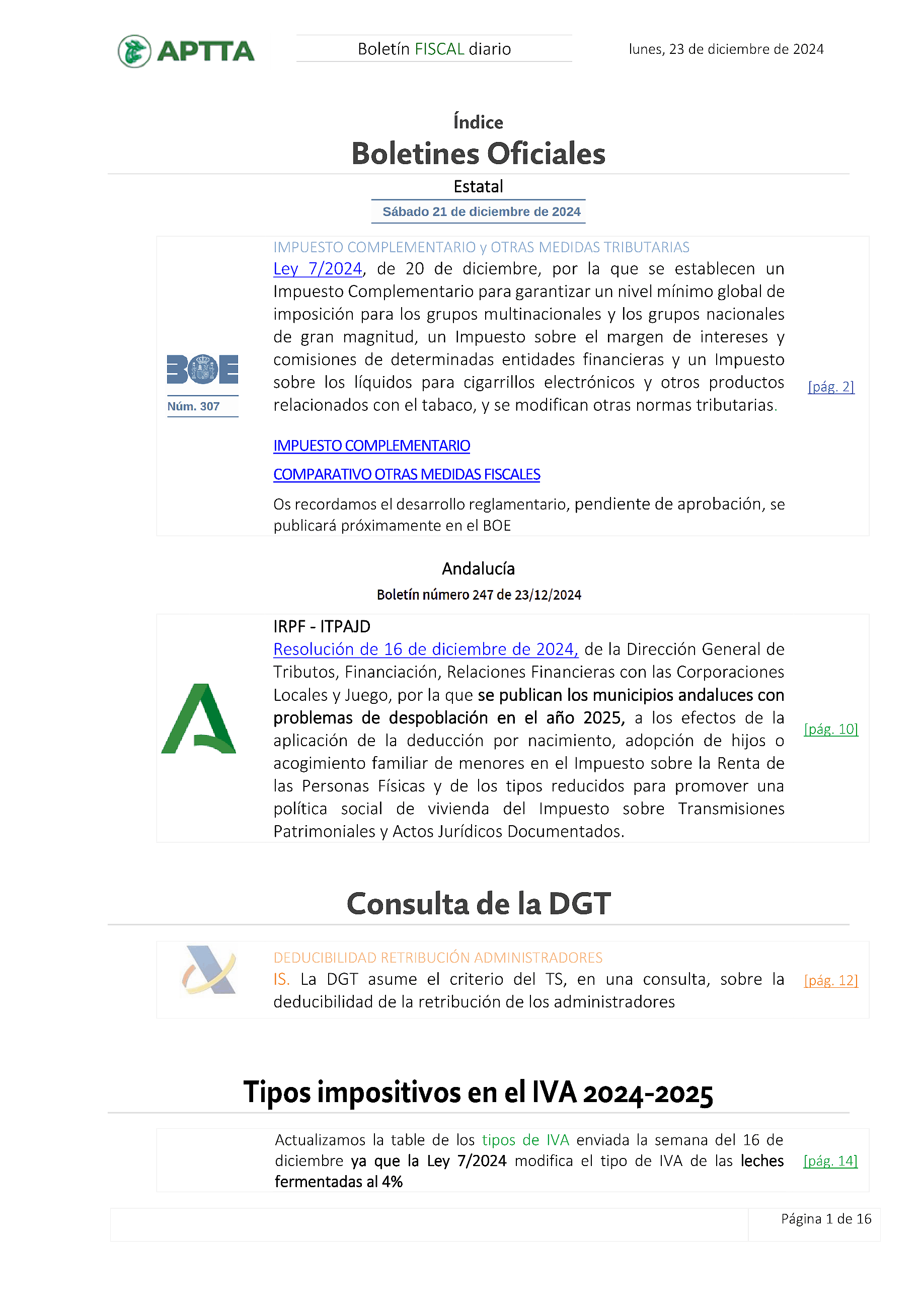 Boletín fiscal 23/12/2024