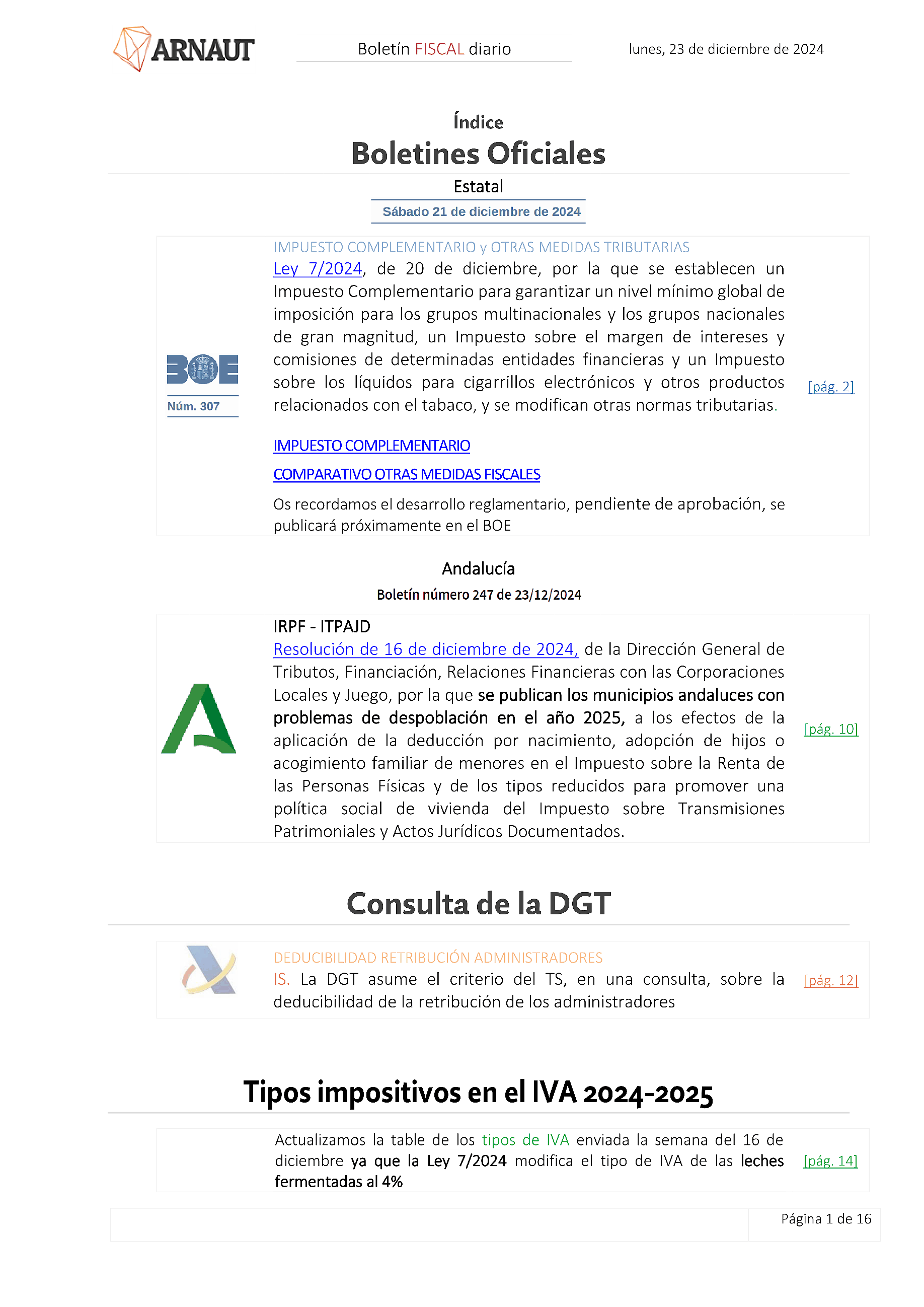 Boletín fiscal 23/12/2024