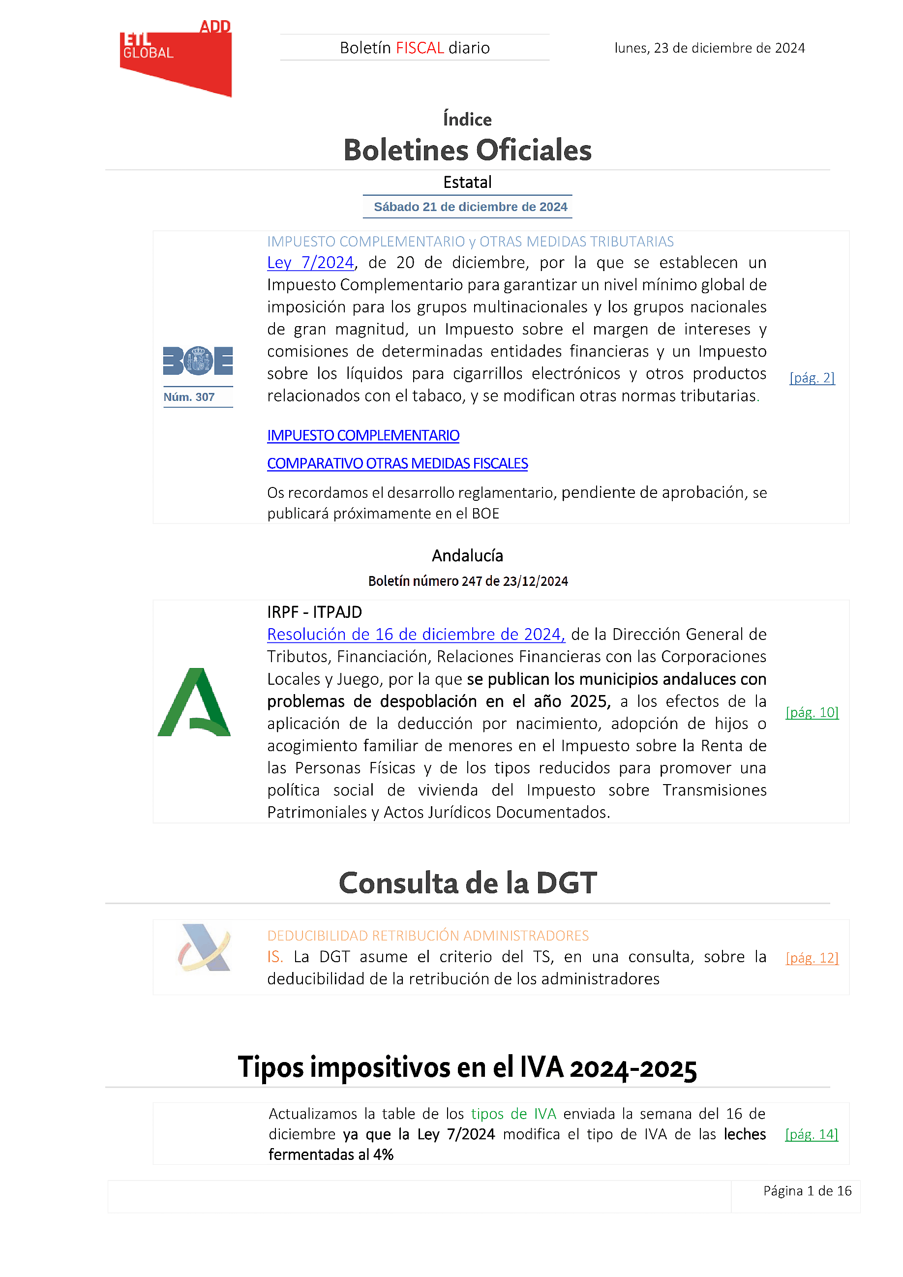 Boletín fiscal 23/12/2024