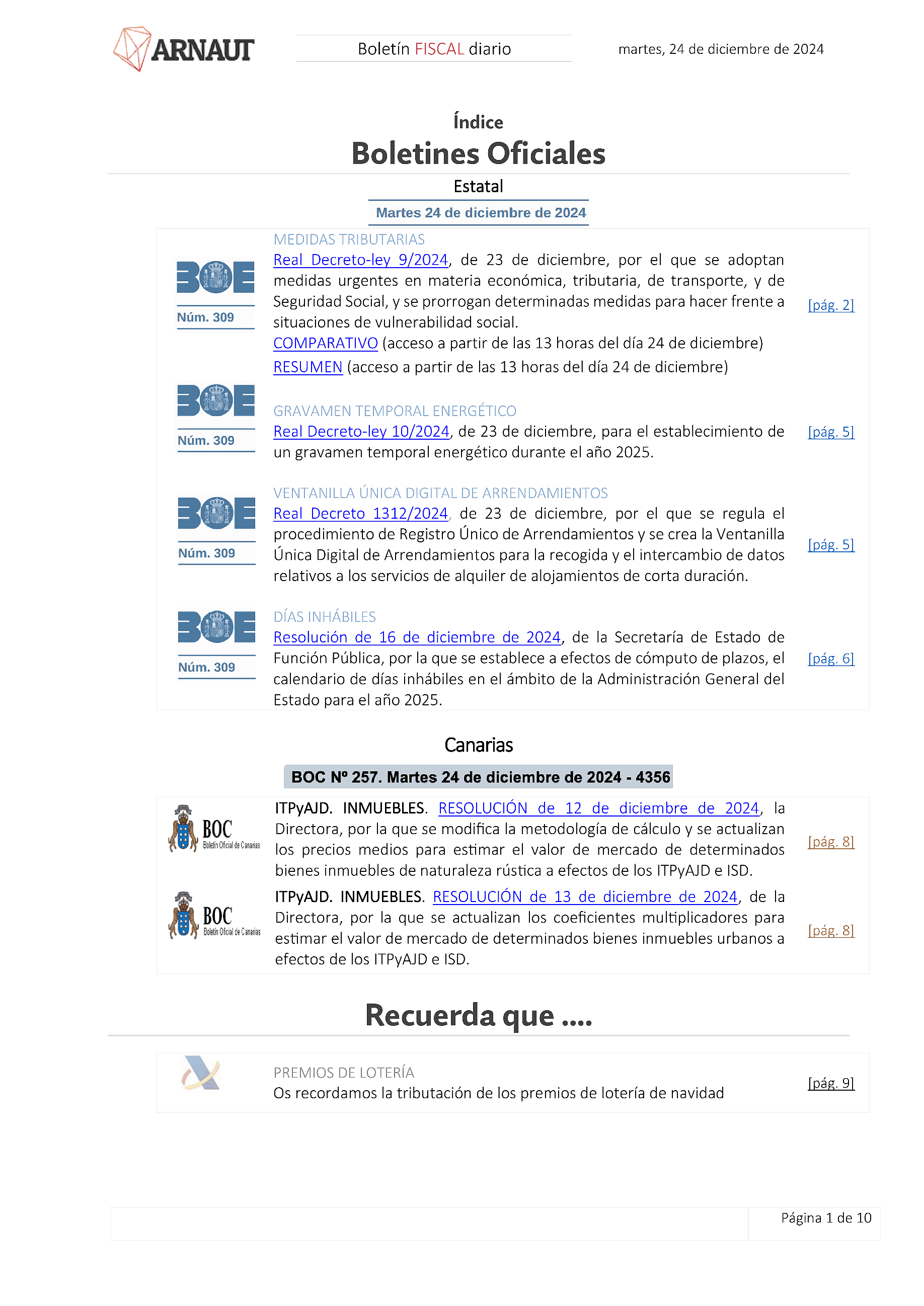Boletín fiscal 24/12/2024