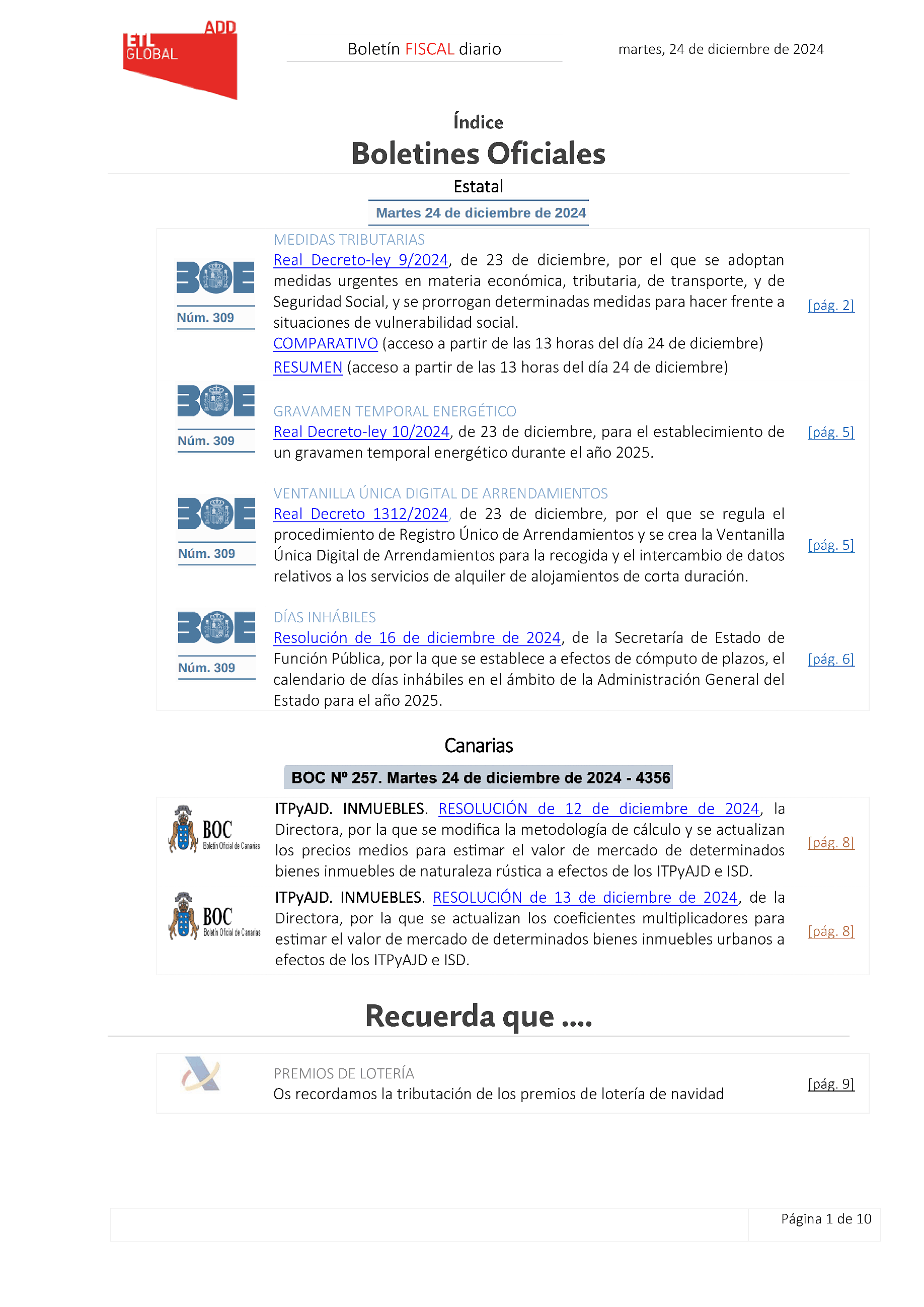 Boletín fiscal 24/12/2024