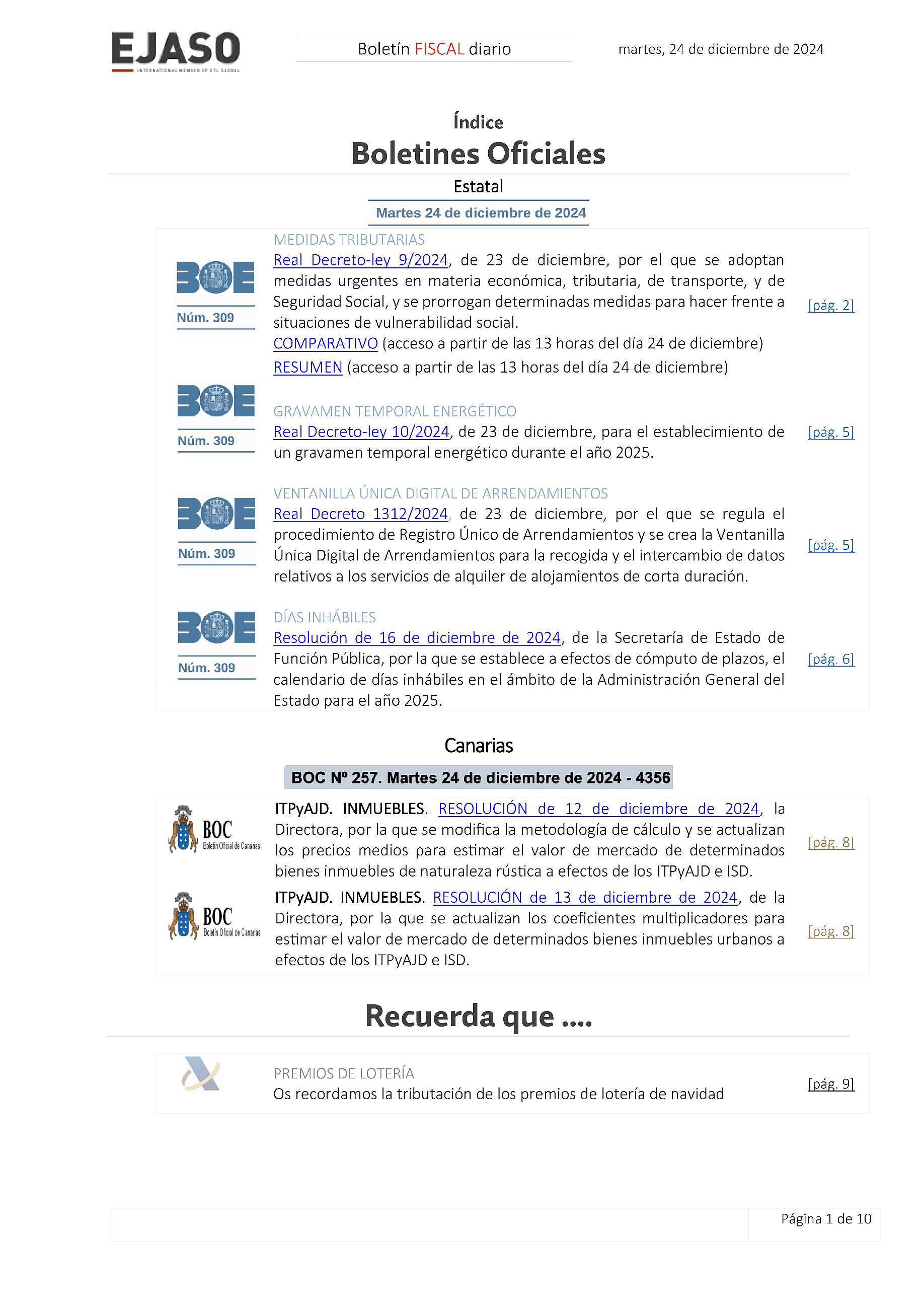 Boletín fiscal 24/12/2024