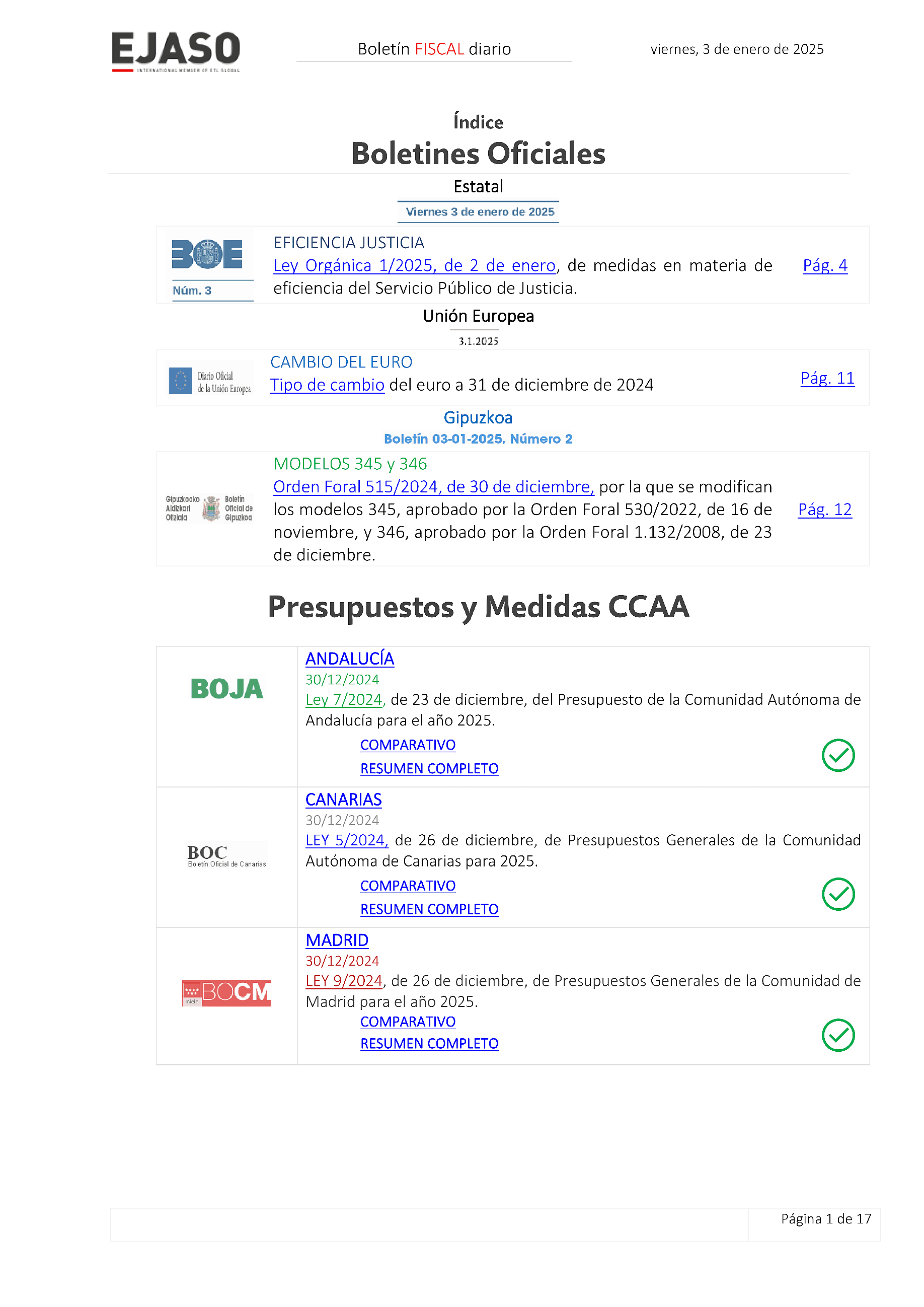 Boletín fiscal 03/01/2025
