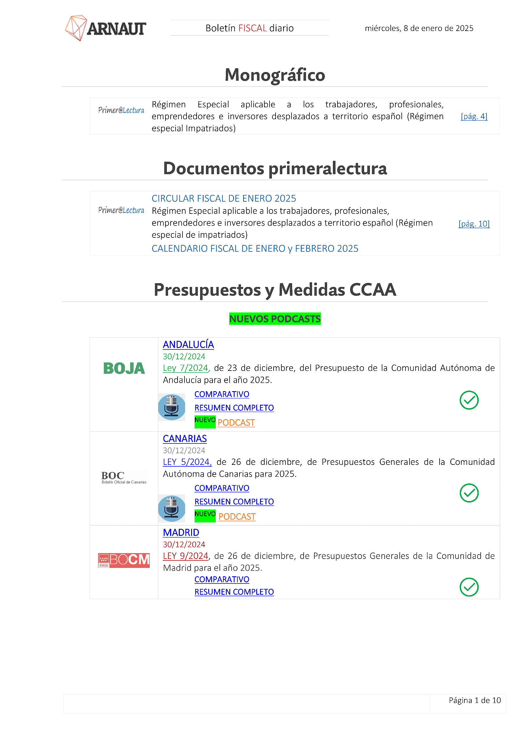 Boletín fiscal 08/01/2025