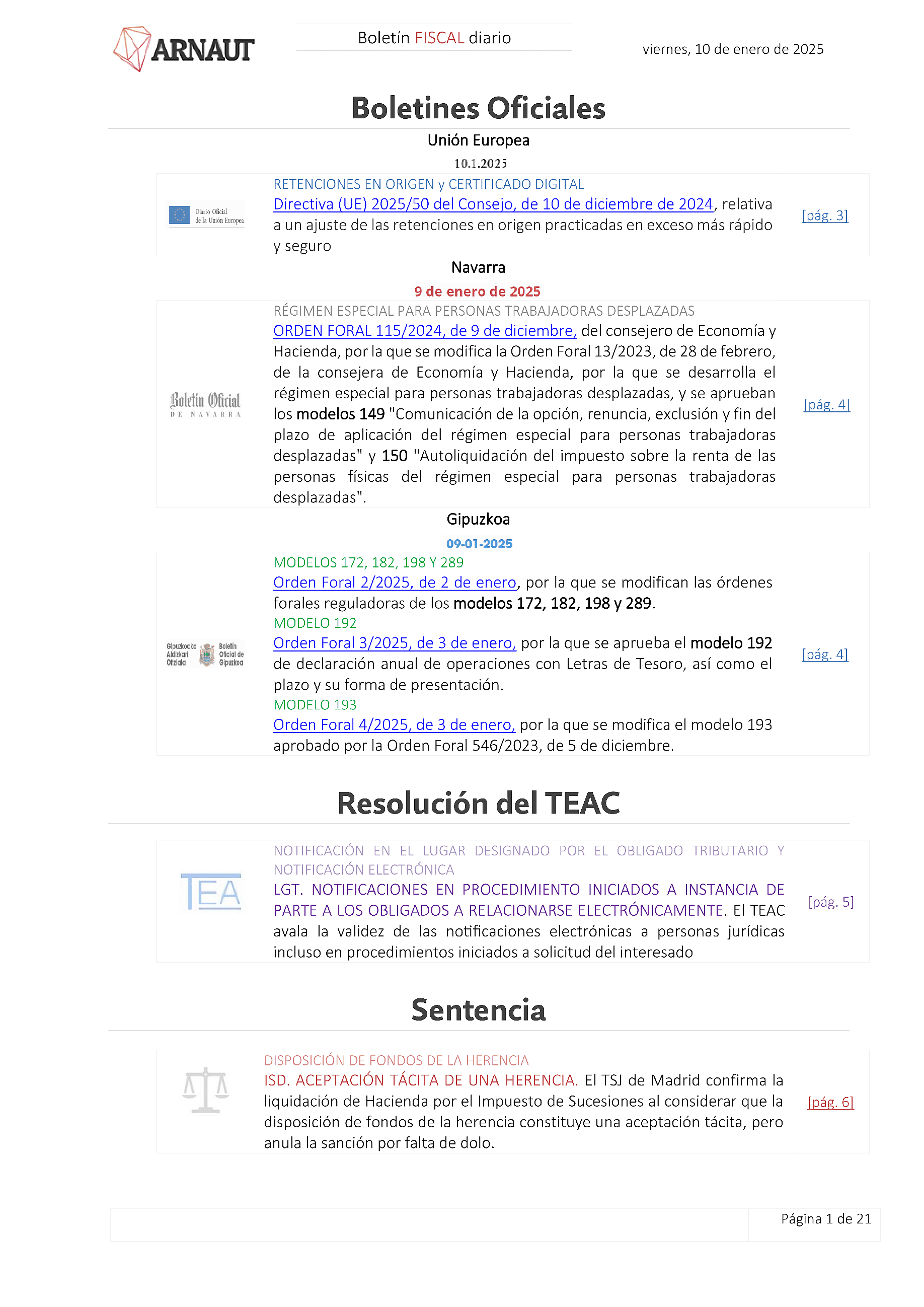 Boletín fiscal 10/01/2025