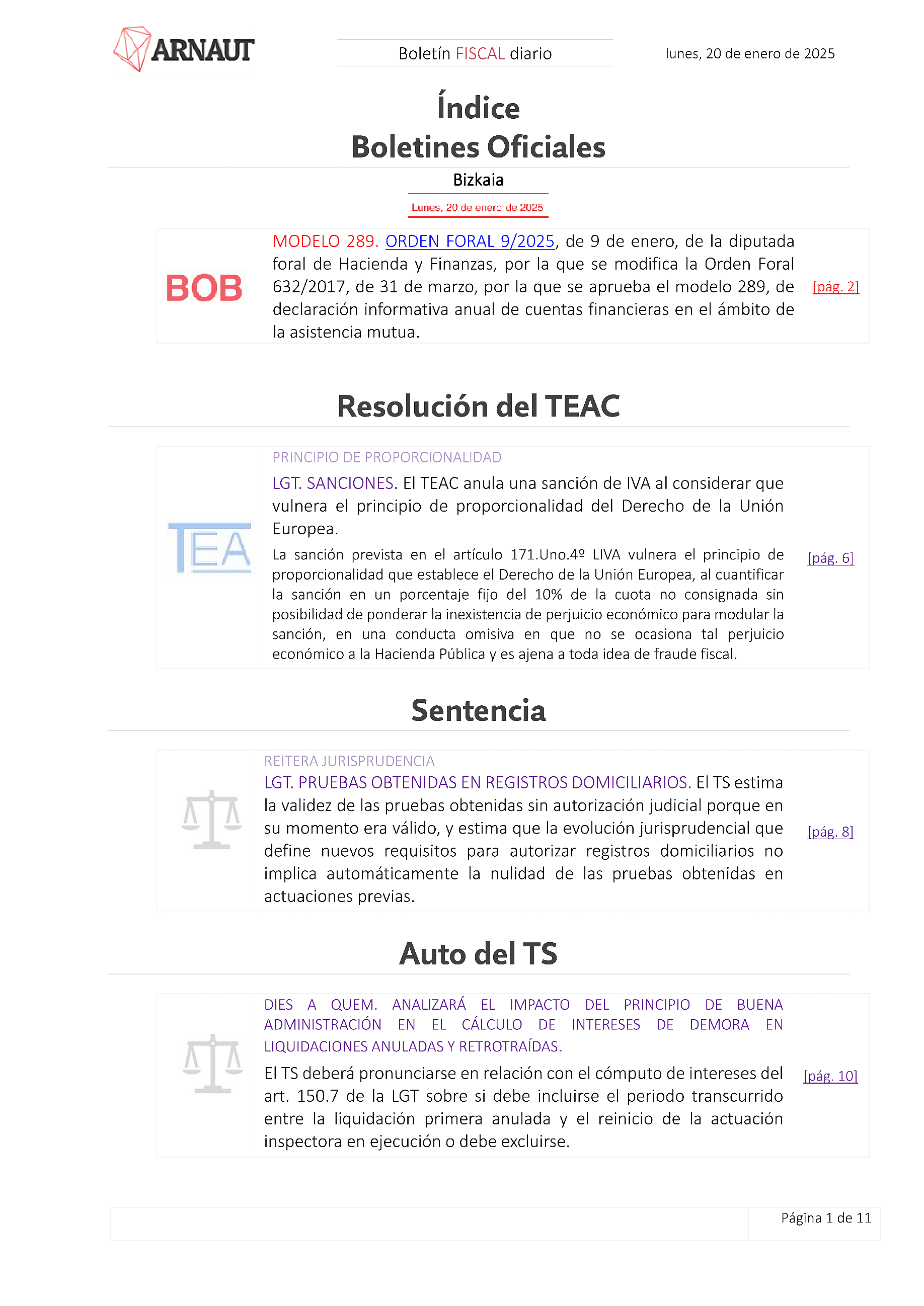 Boletín fiscal 20/01/2025