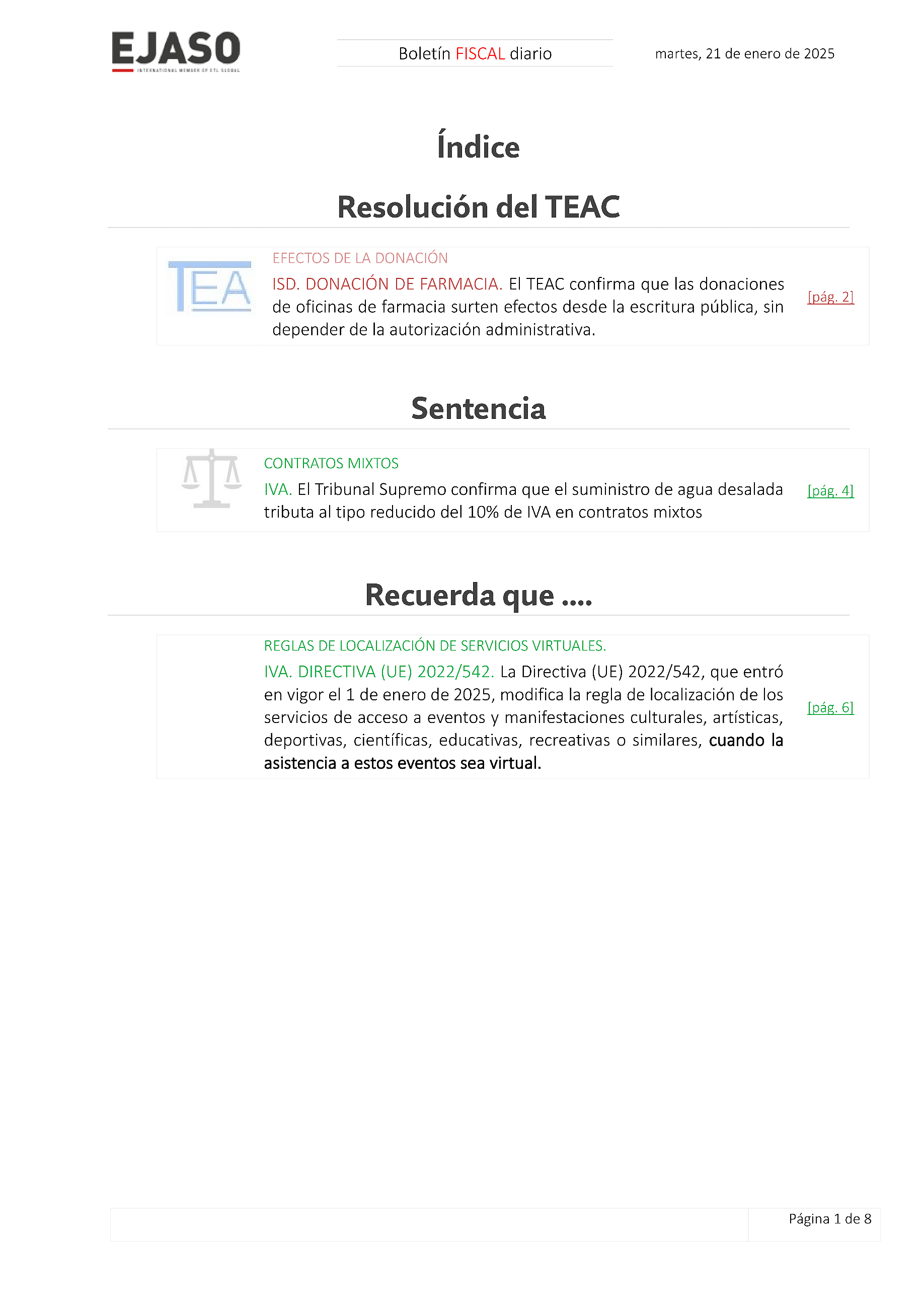 Boletín fiscal 21/01/2025