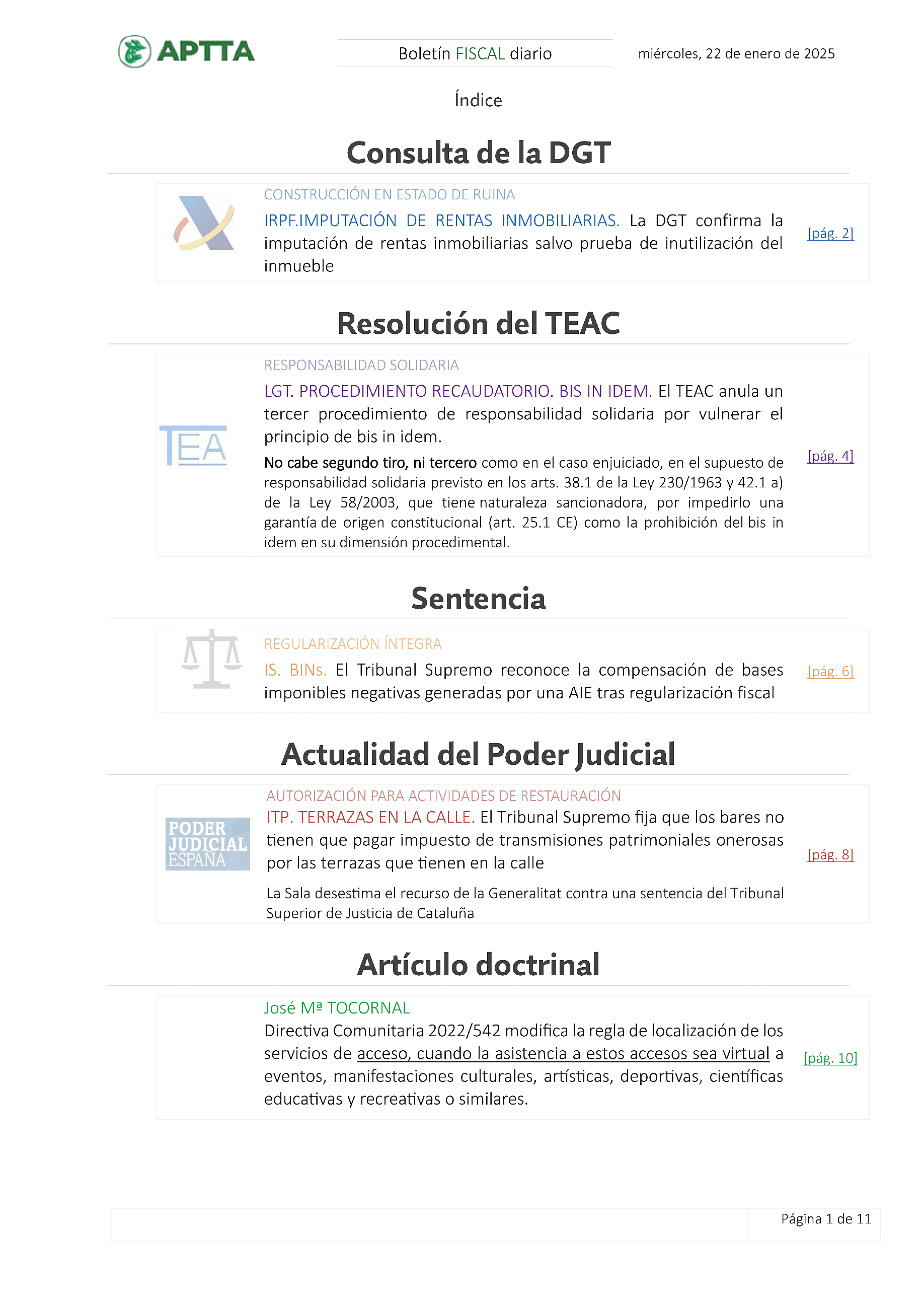 Boletín fiscal 22/01/2025
