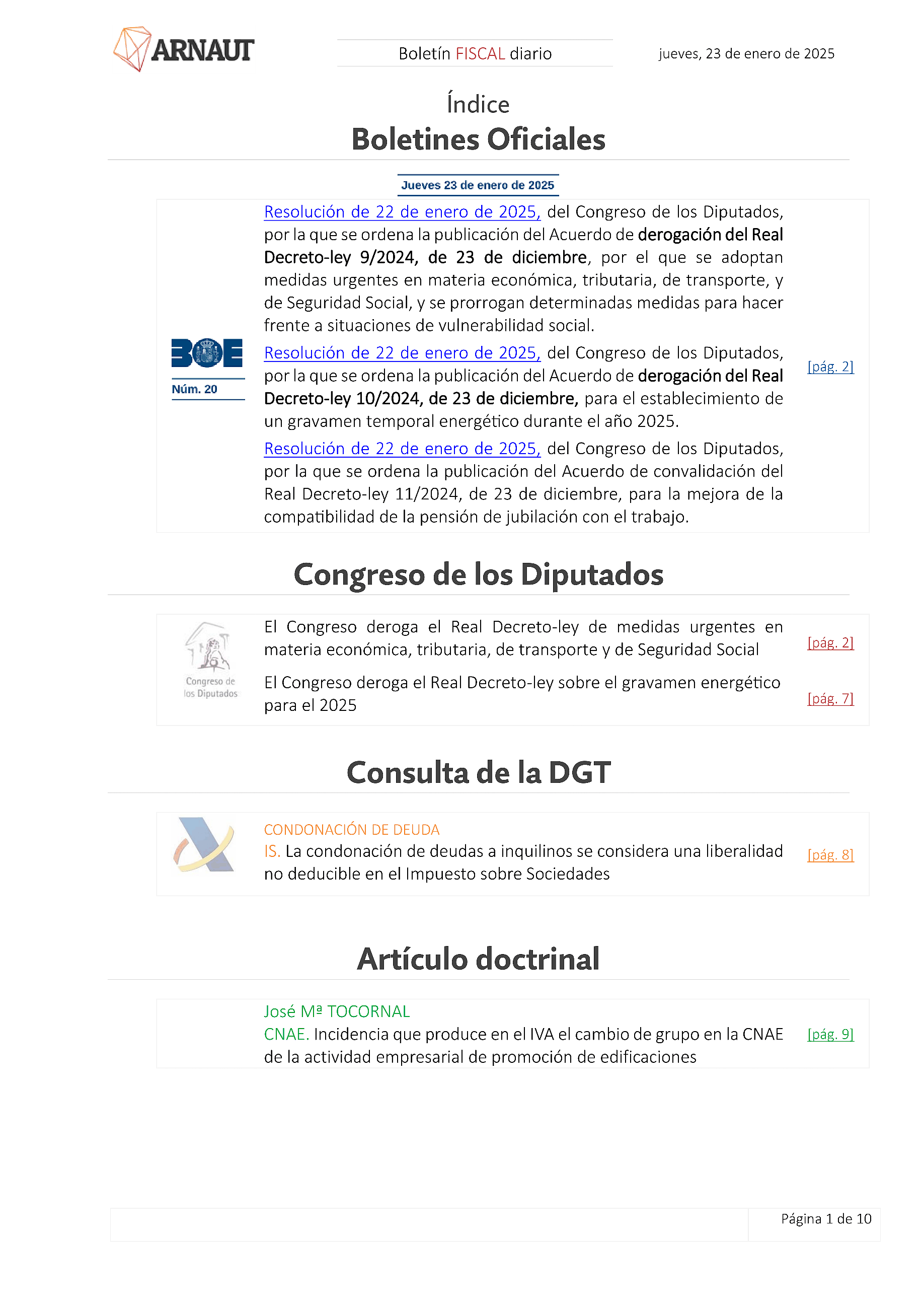Boletín fiscal 23/01/2025