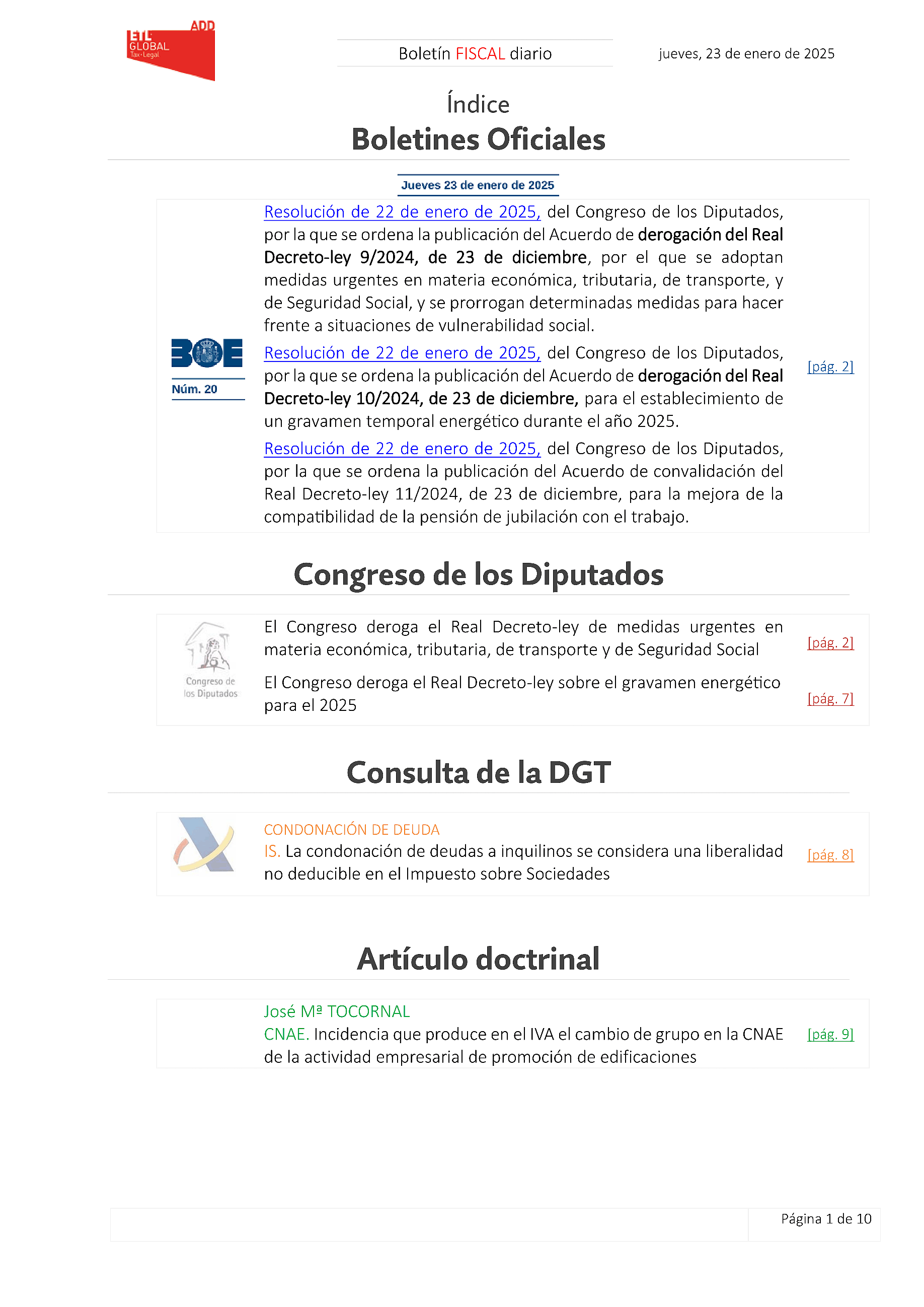 Boletín fiscal 23/01/2025