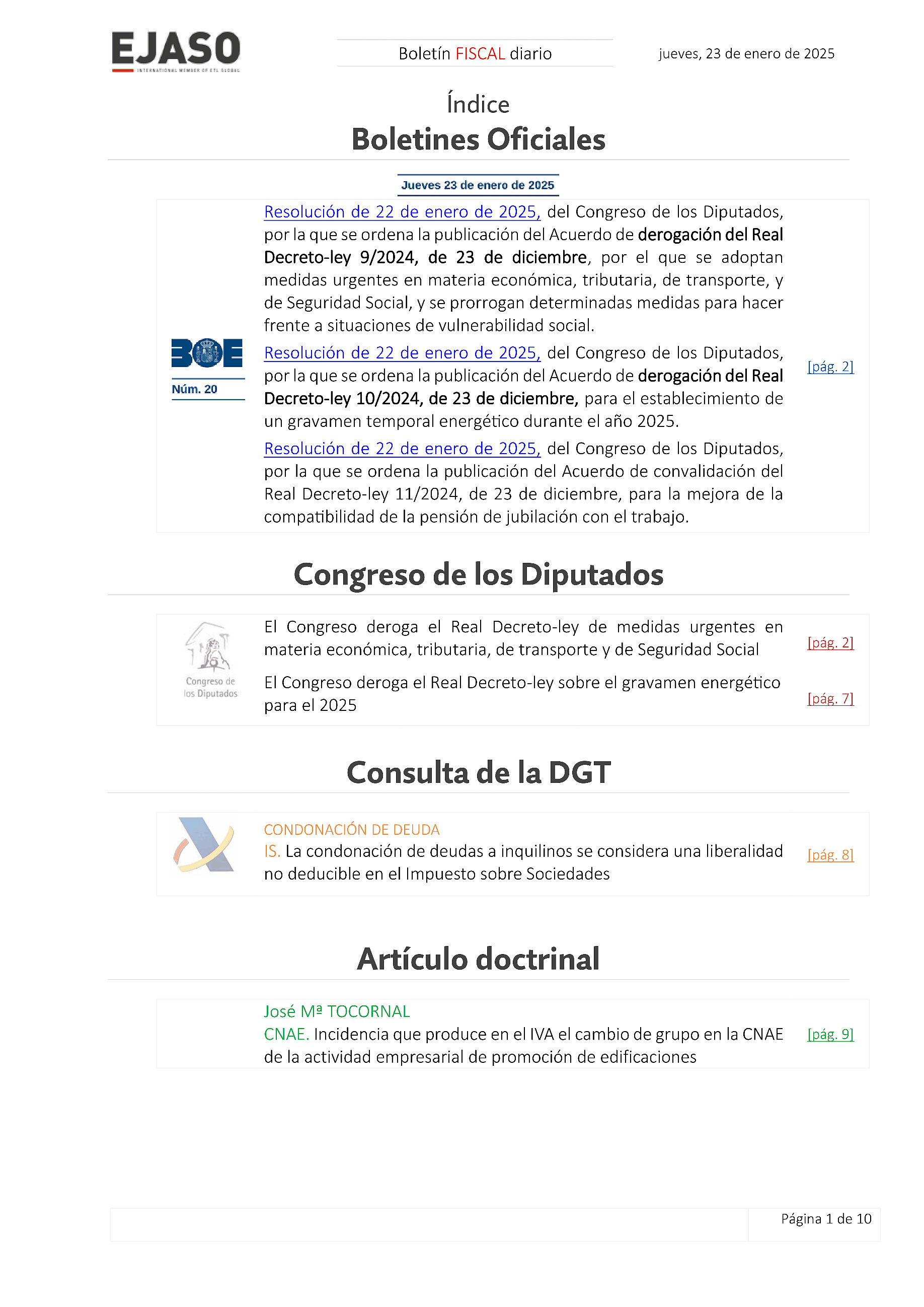 Boletín fiscal 23/01/2025