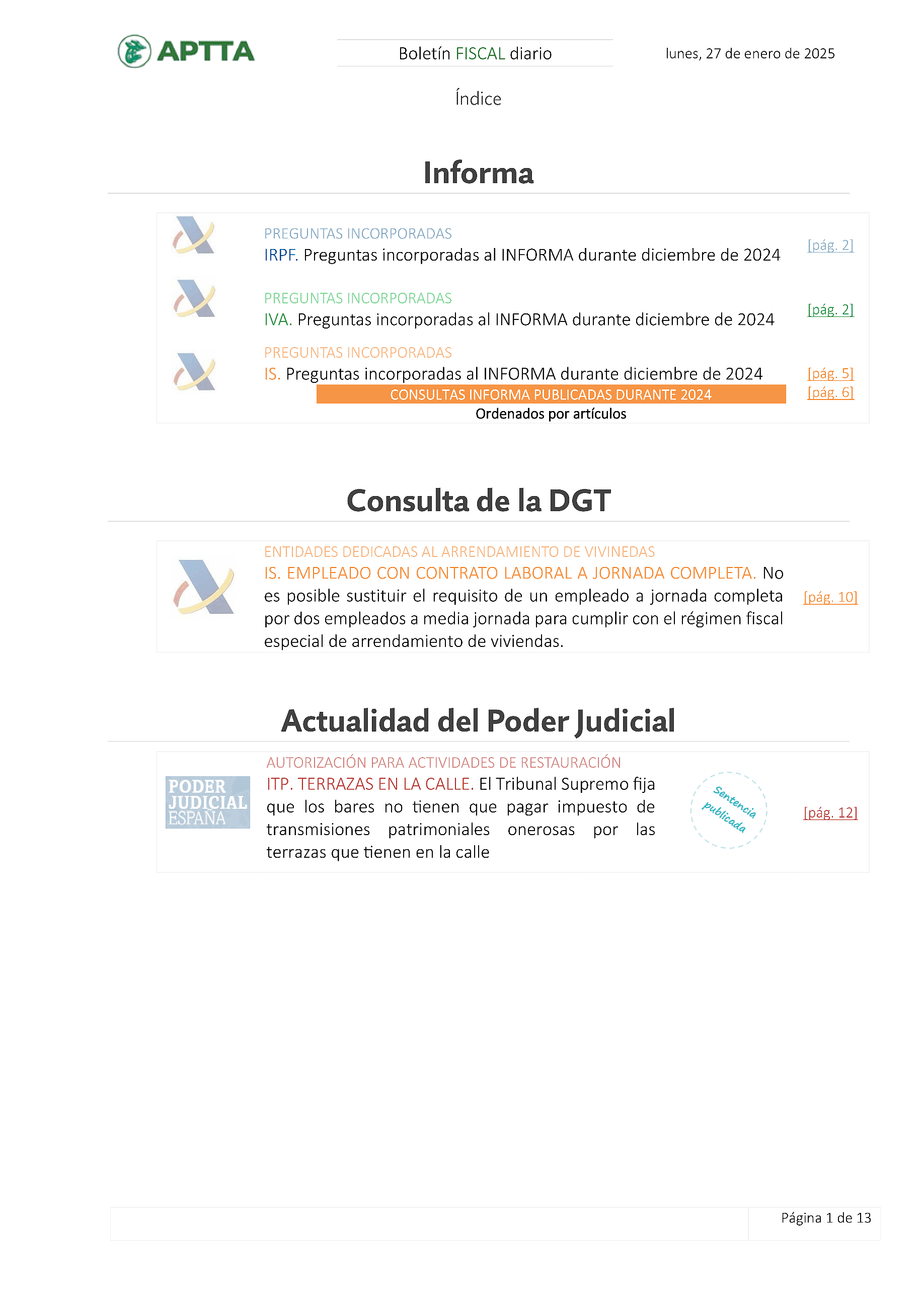 Boletín fiscal 27/01/2025