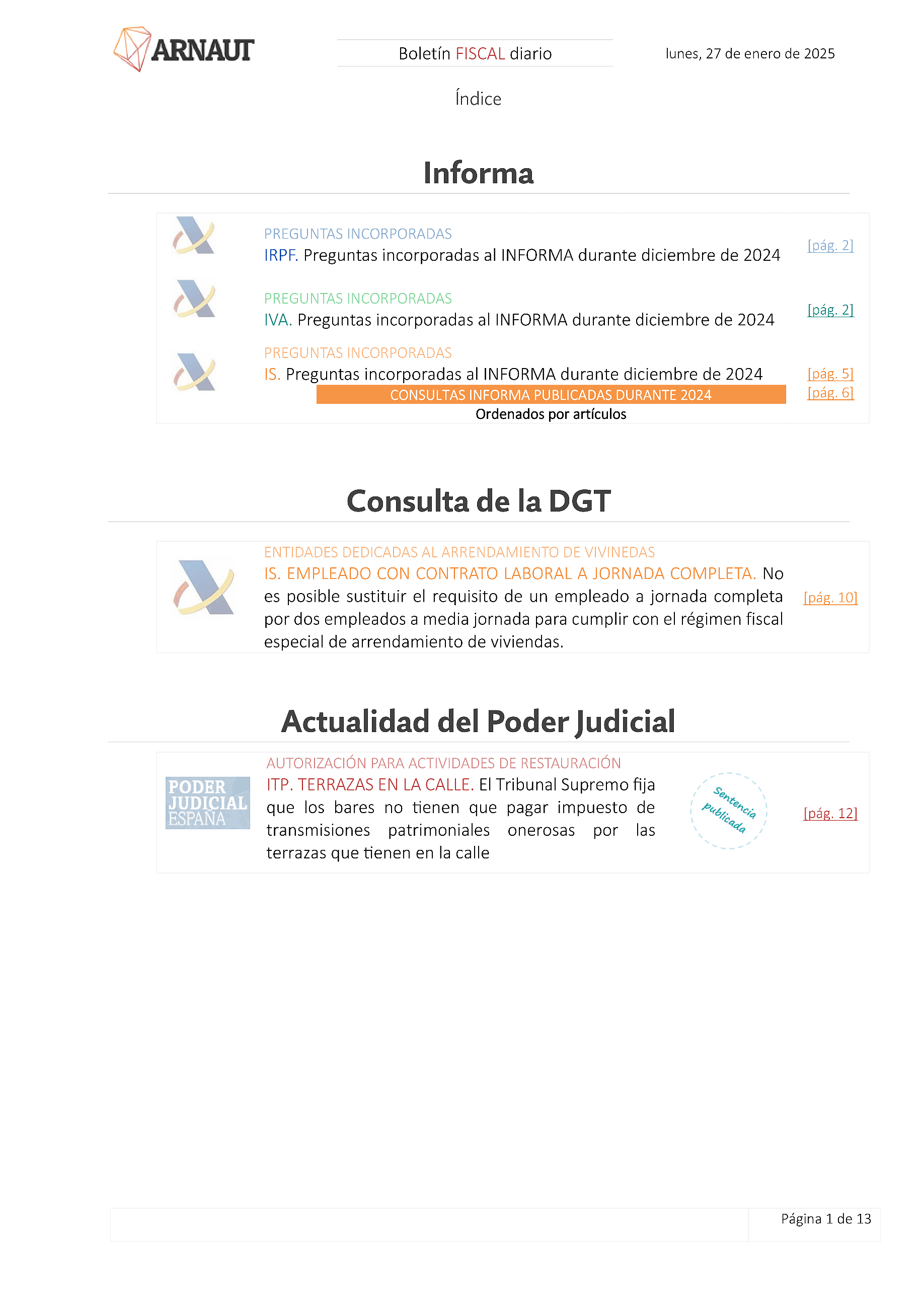 Boletín fiscal 27/01/2025