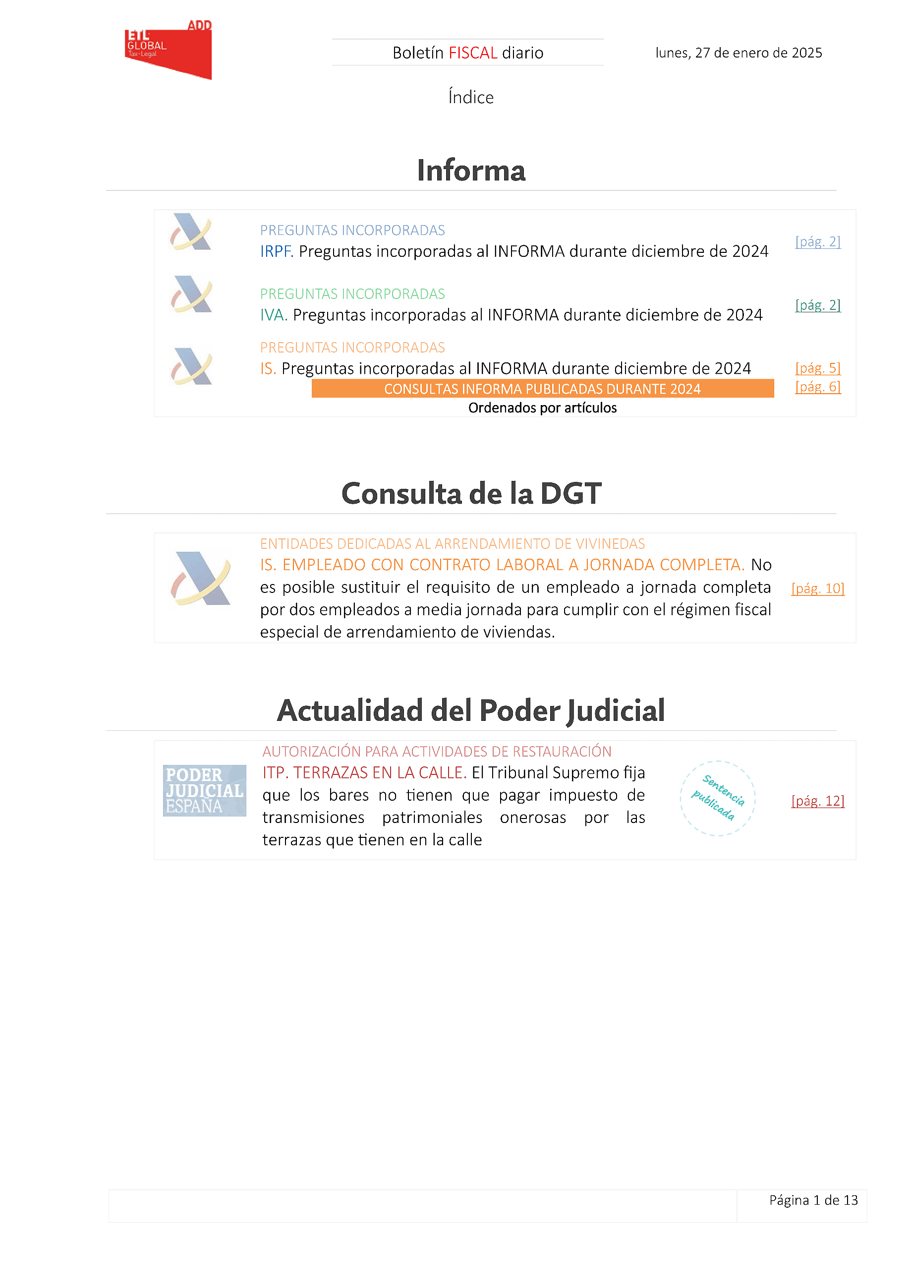 Boletín fiscal 27/01/2025