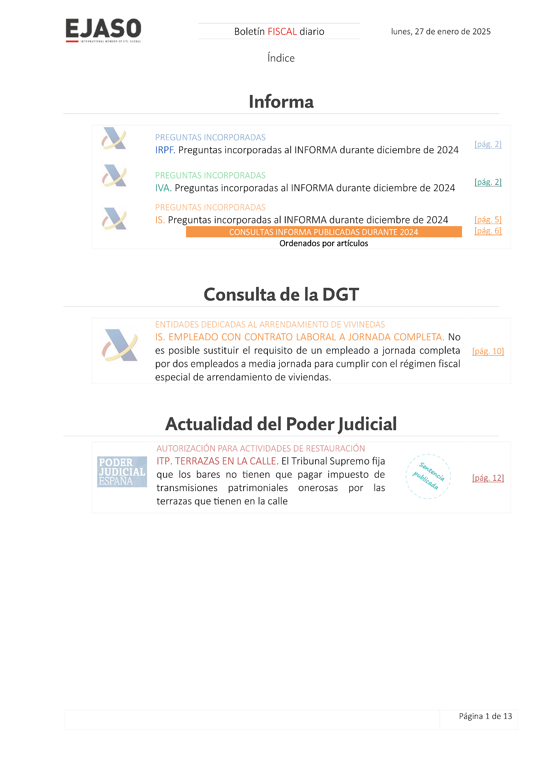 Boletín fiscal 27/01/2025
