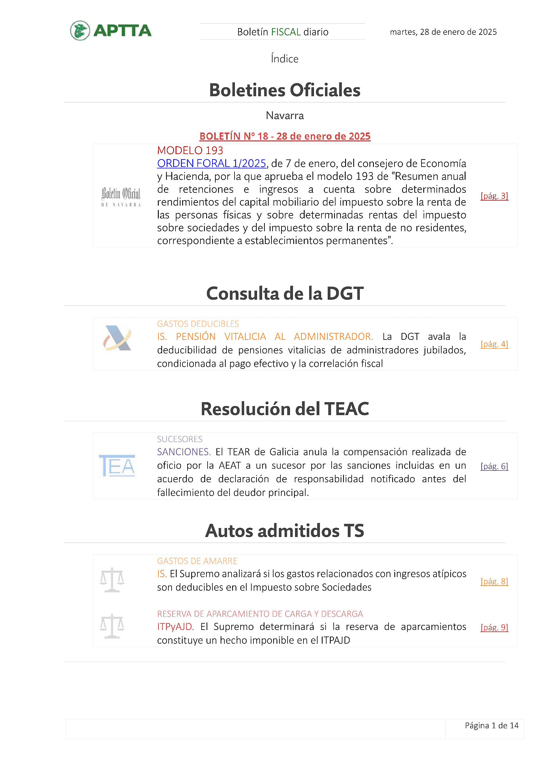 Boletín fiscal 28/01/2025