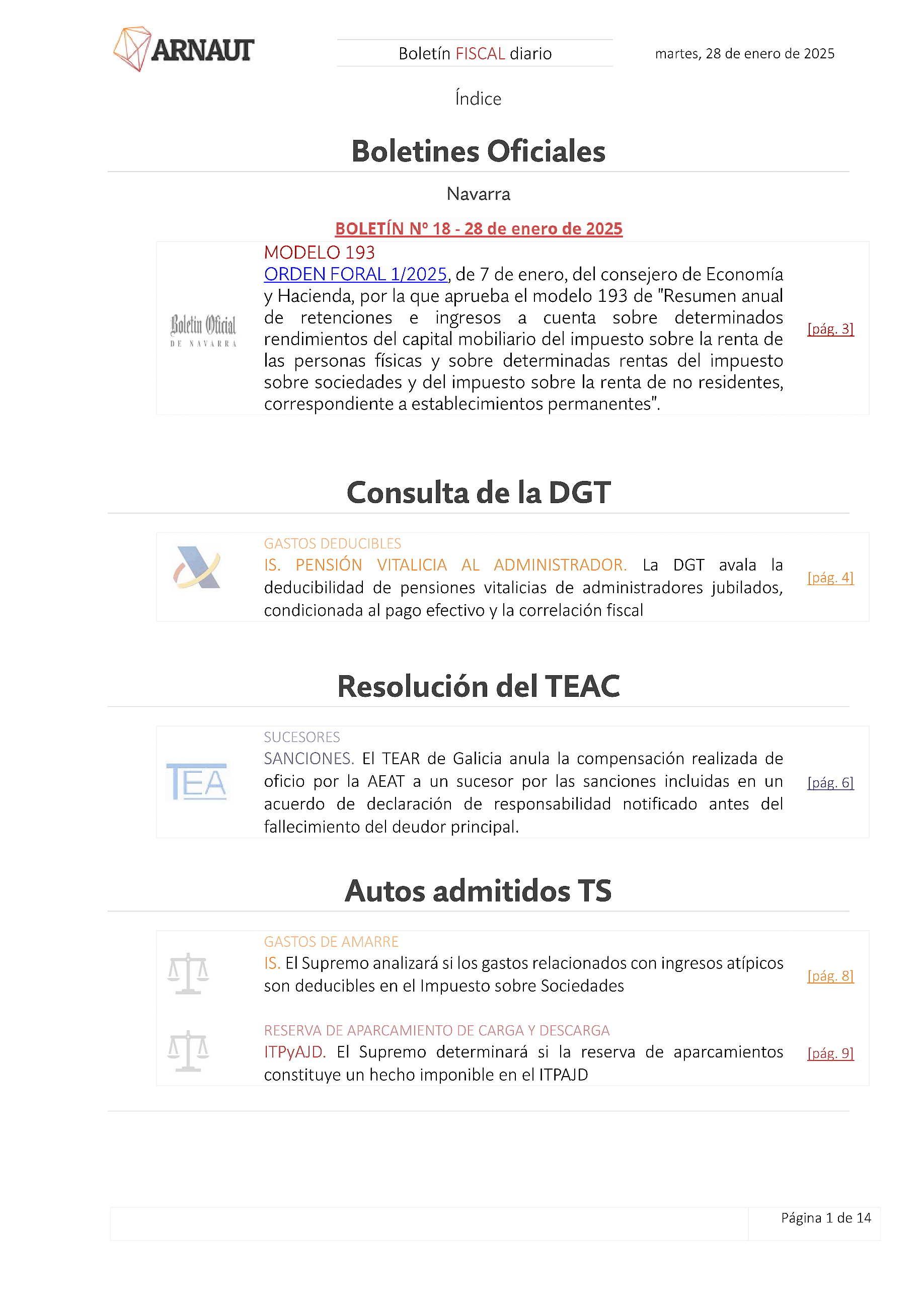 Boletín fiscal 28/01/2025