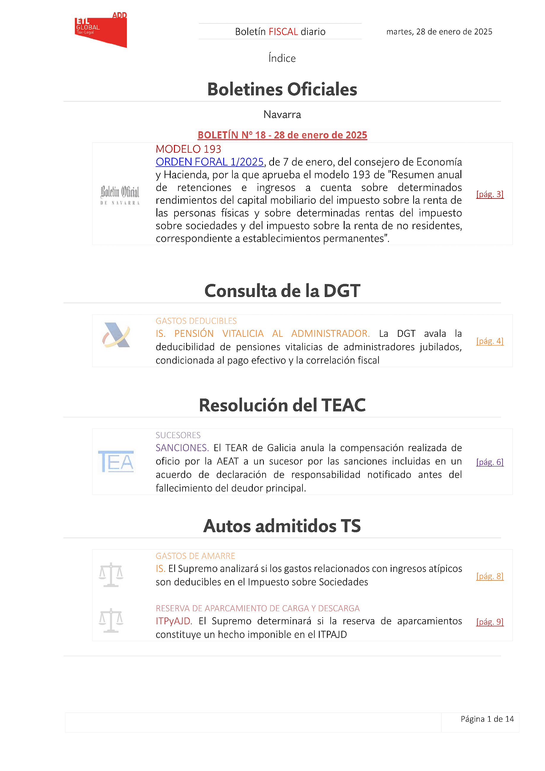 Boletín fiscal 28/01/2025
