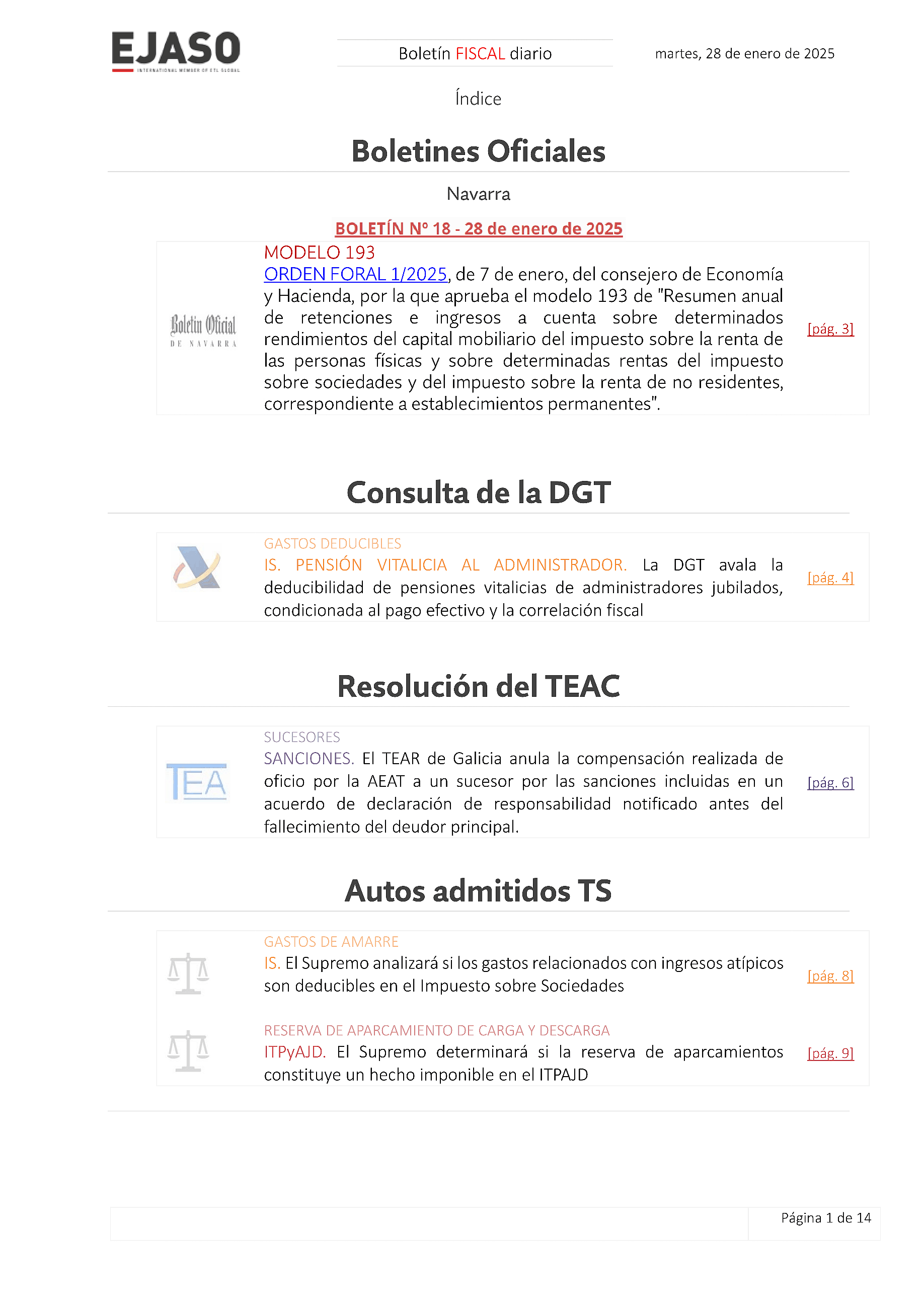 Boletín fiscal 28/01/2025