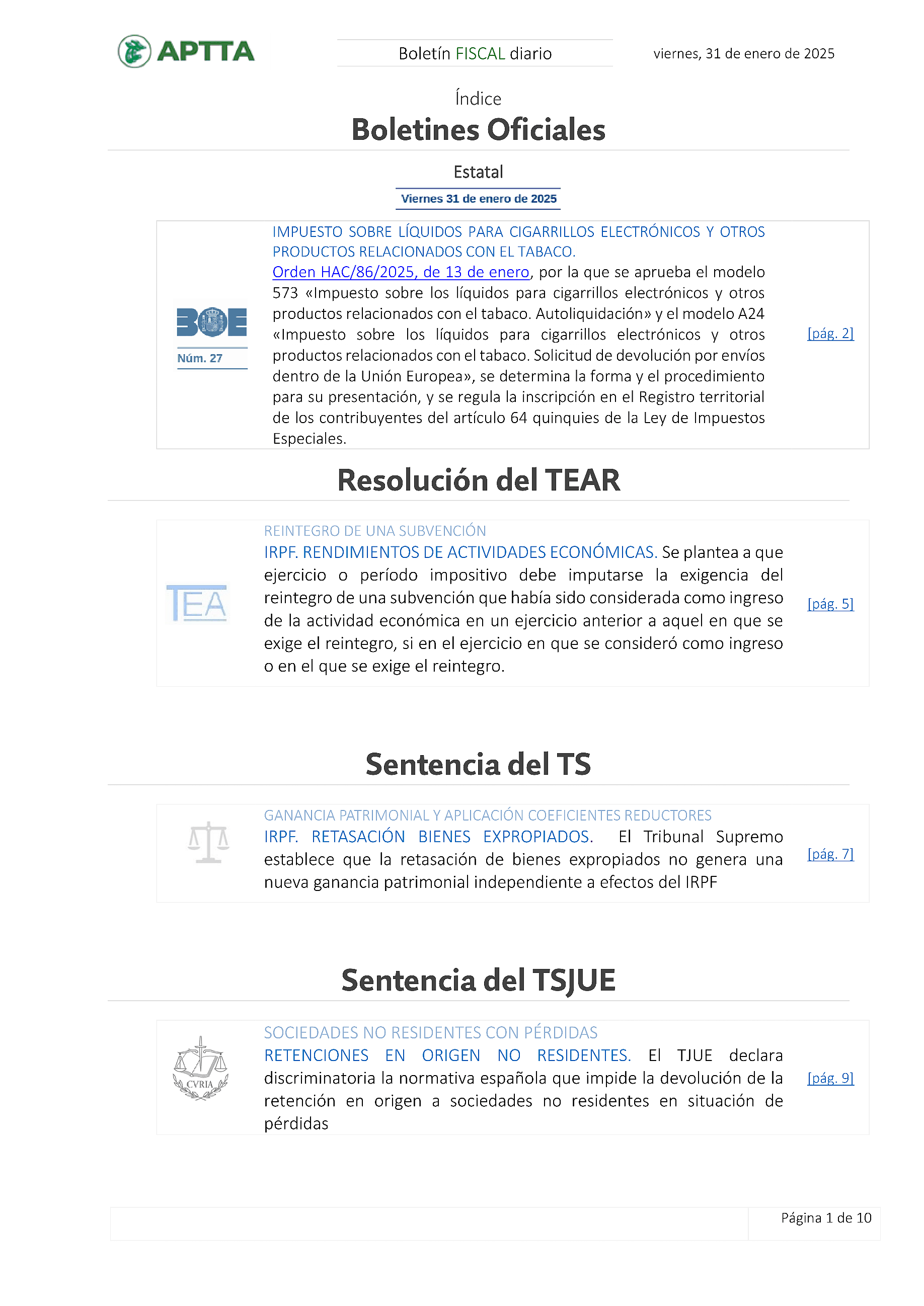 Boletín fiscal 31/01/2025