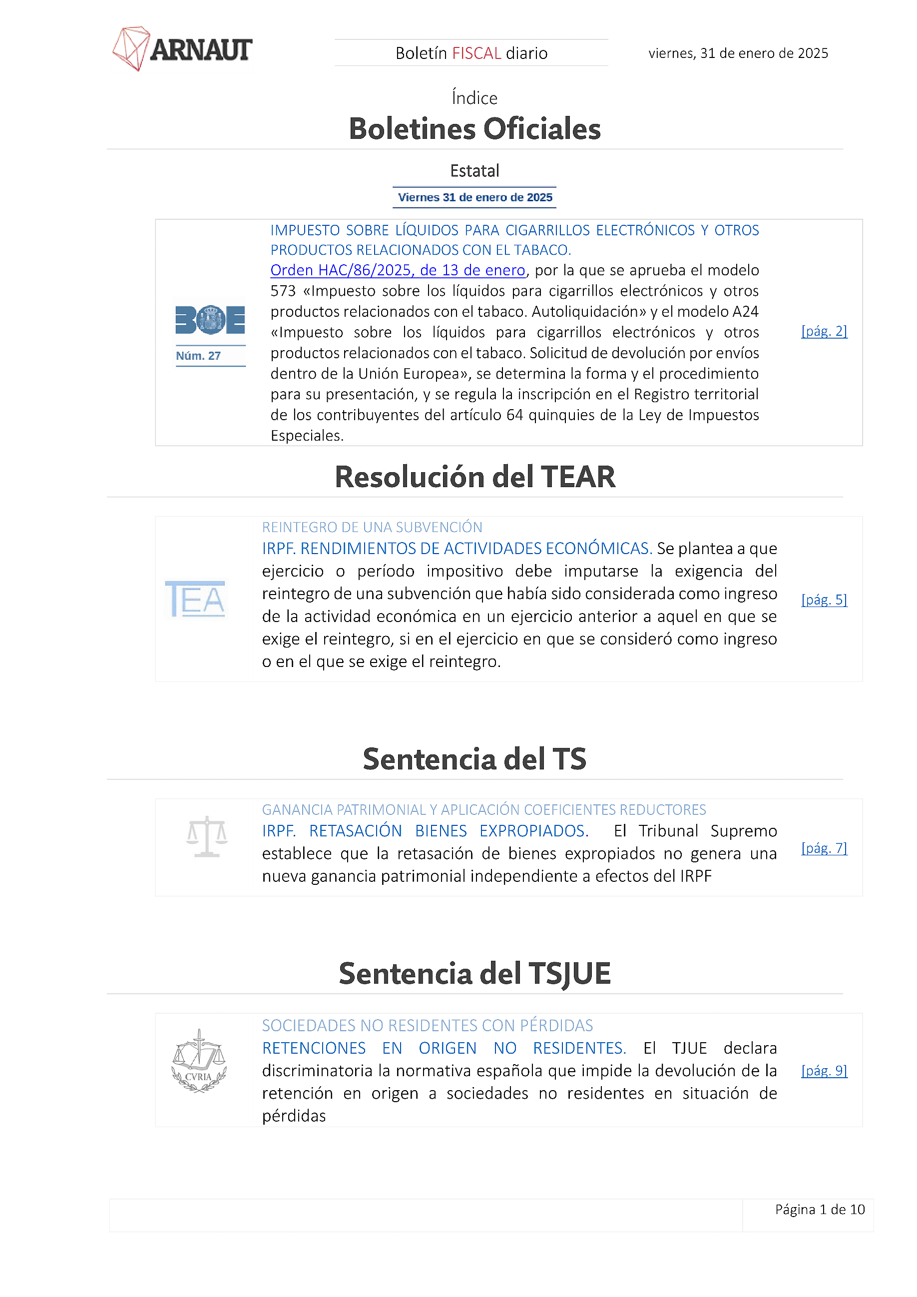 Boletín fiscal 31/01/2025