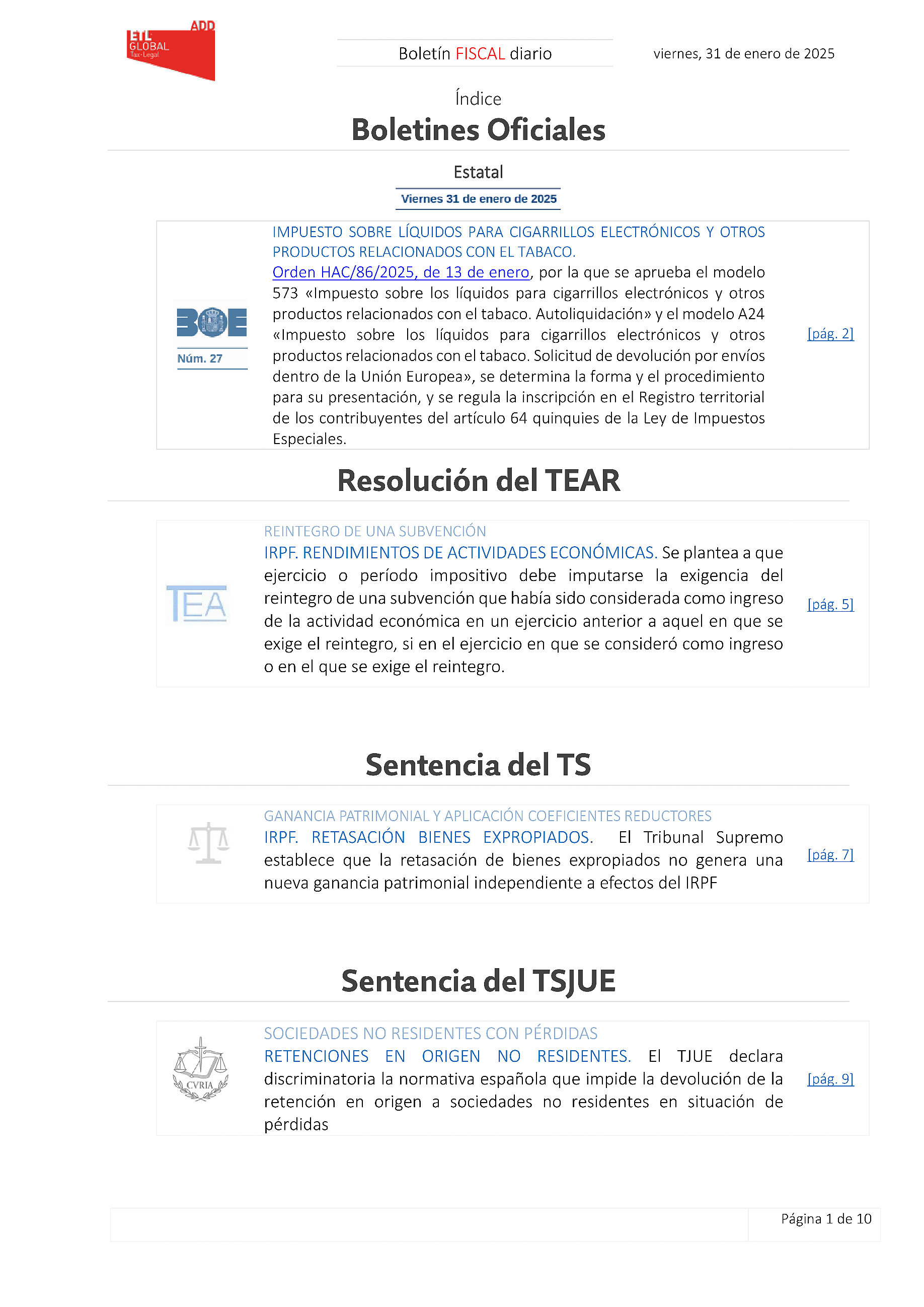 Boletín fiscal 31/01/2025