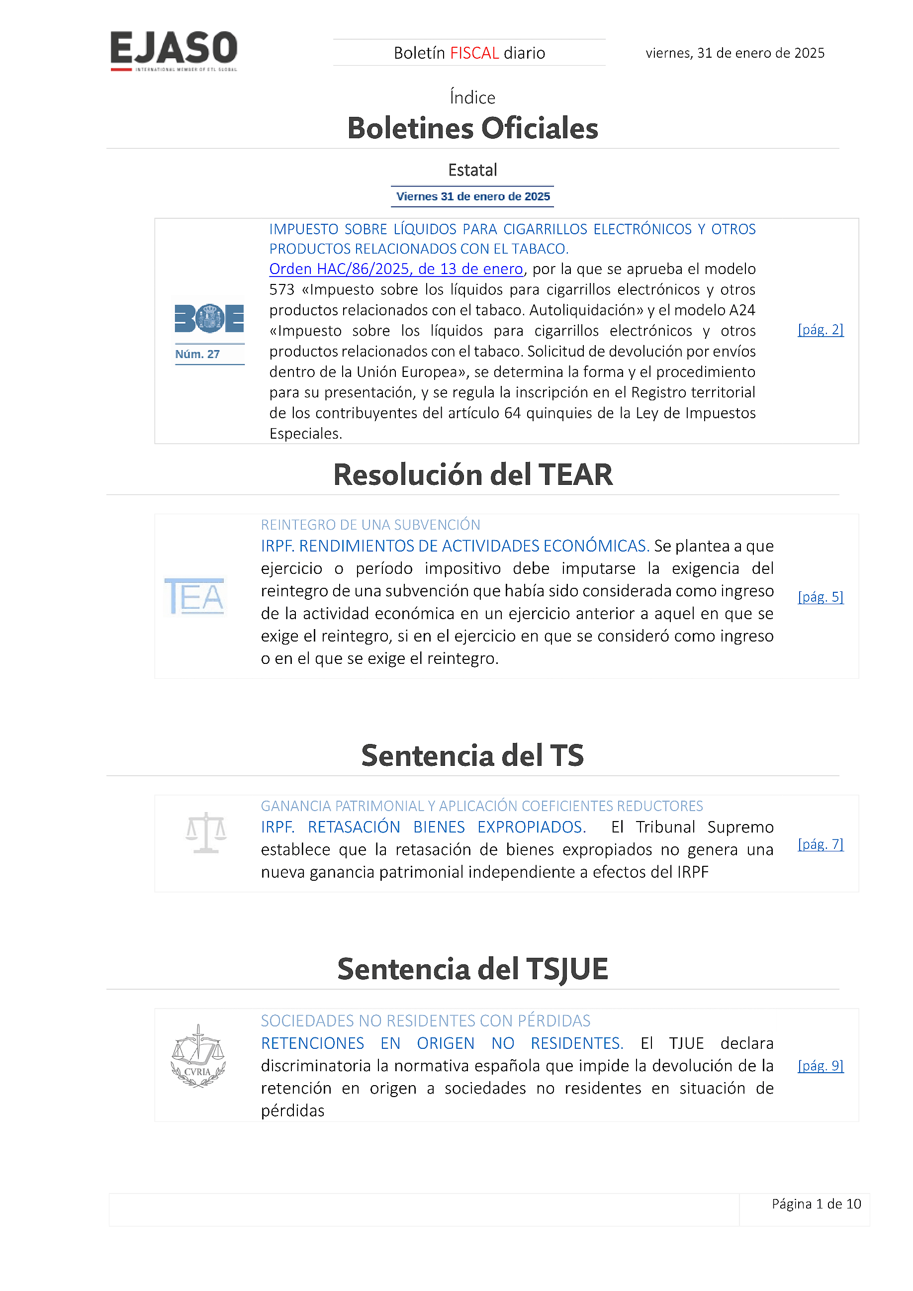 Boletín fiscal 31/01/2025