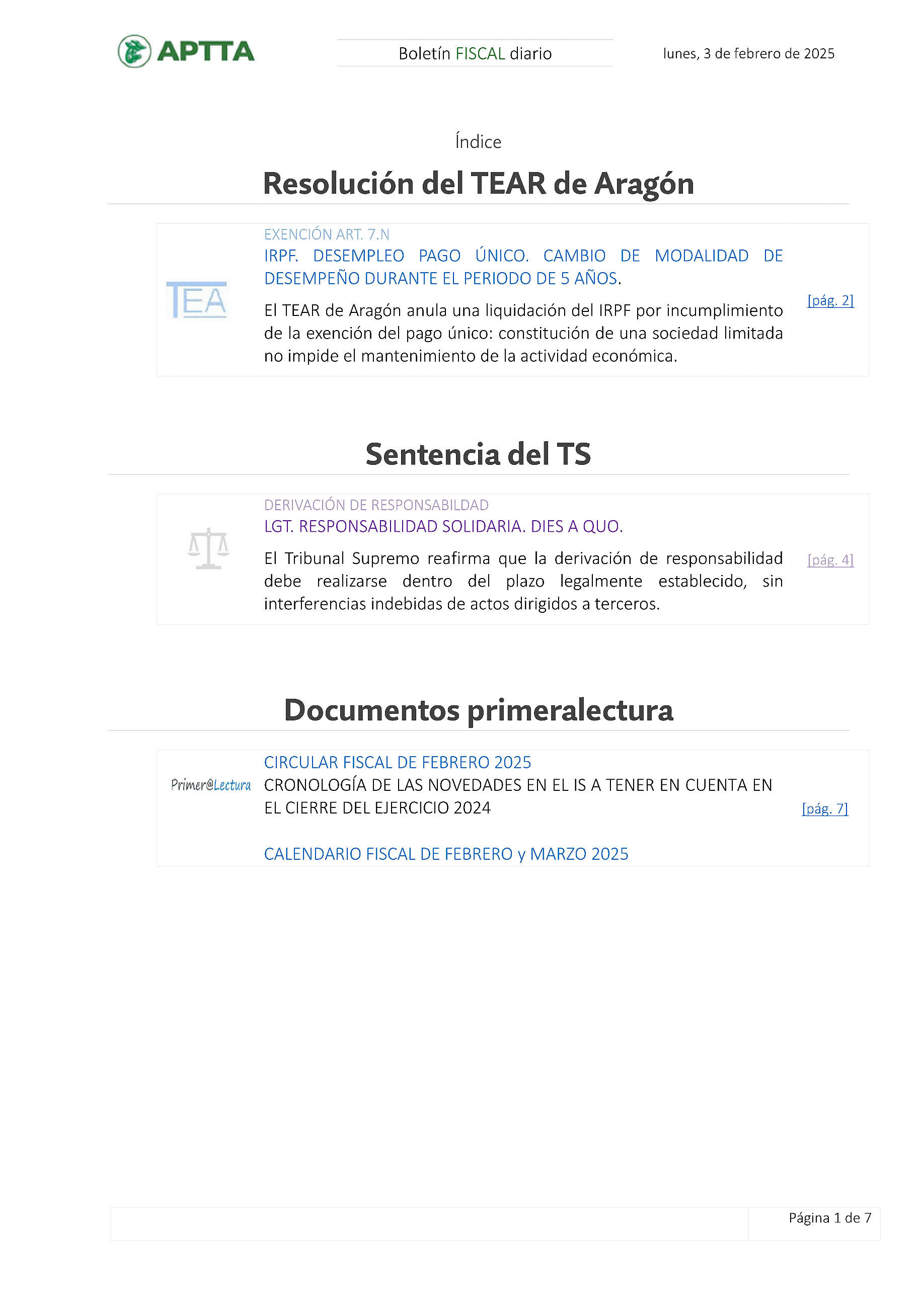 Boletín fiscal 03/02/2025