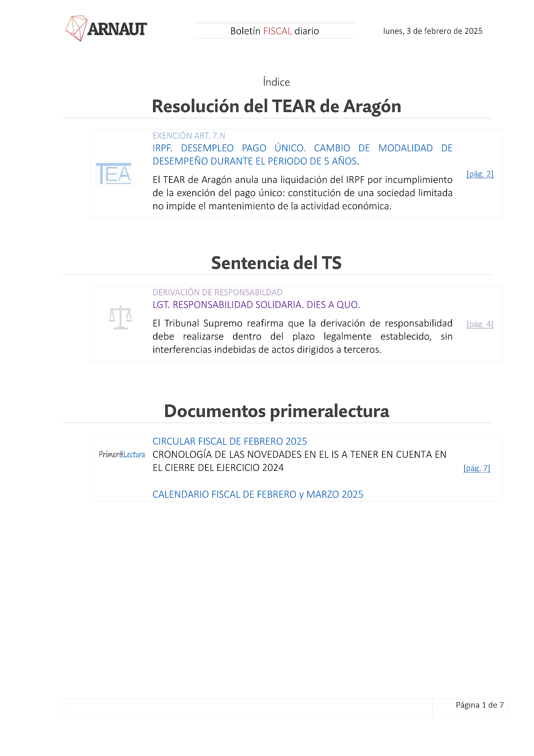 Boletín fiscal 03/02/2025