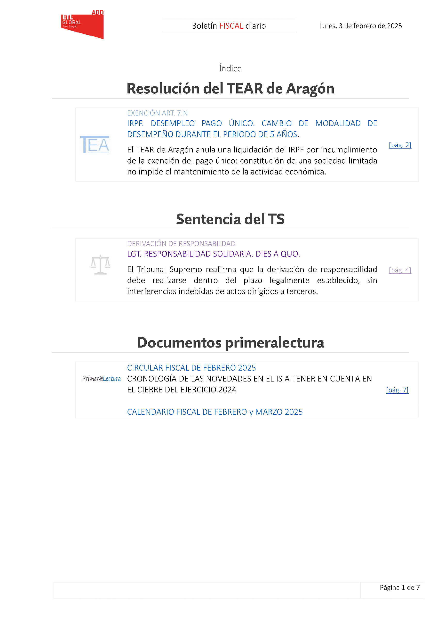 Boletín fiscal 03/02/2025