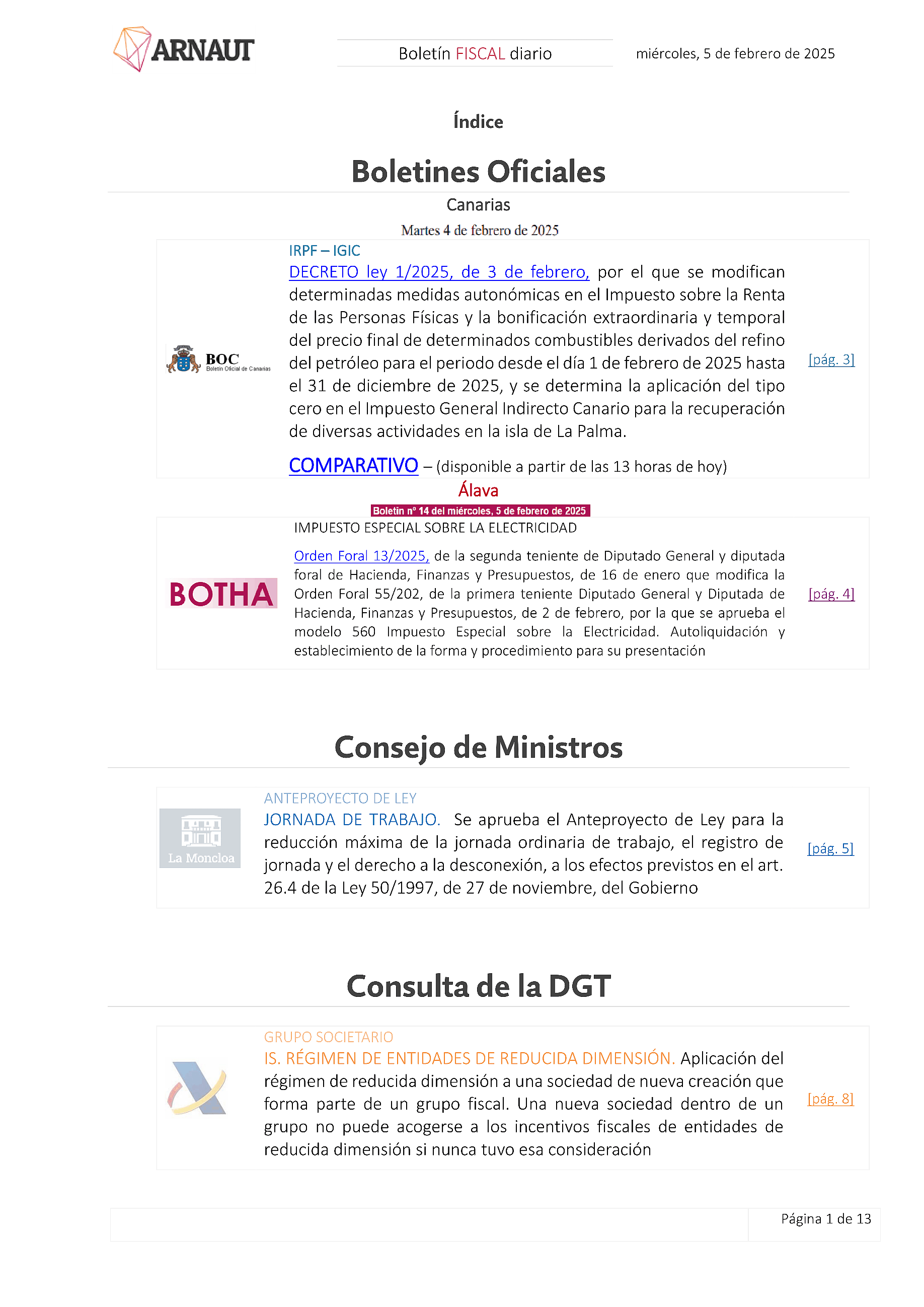 Boletín fiscal 05/02/2025