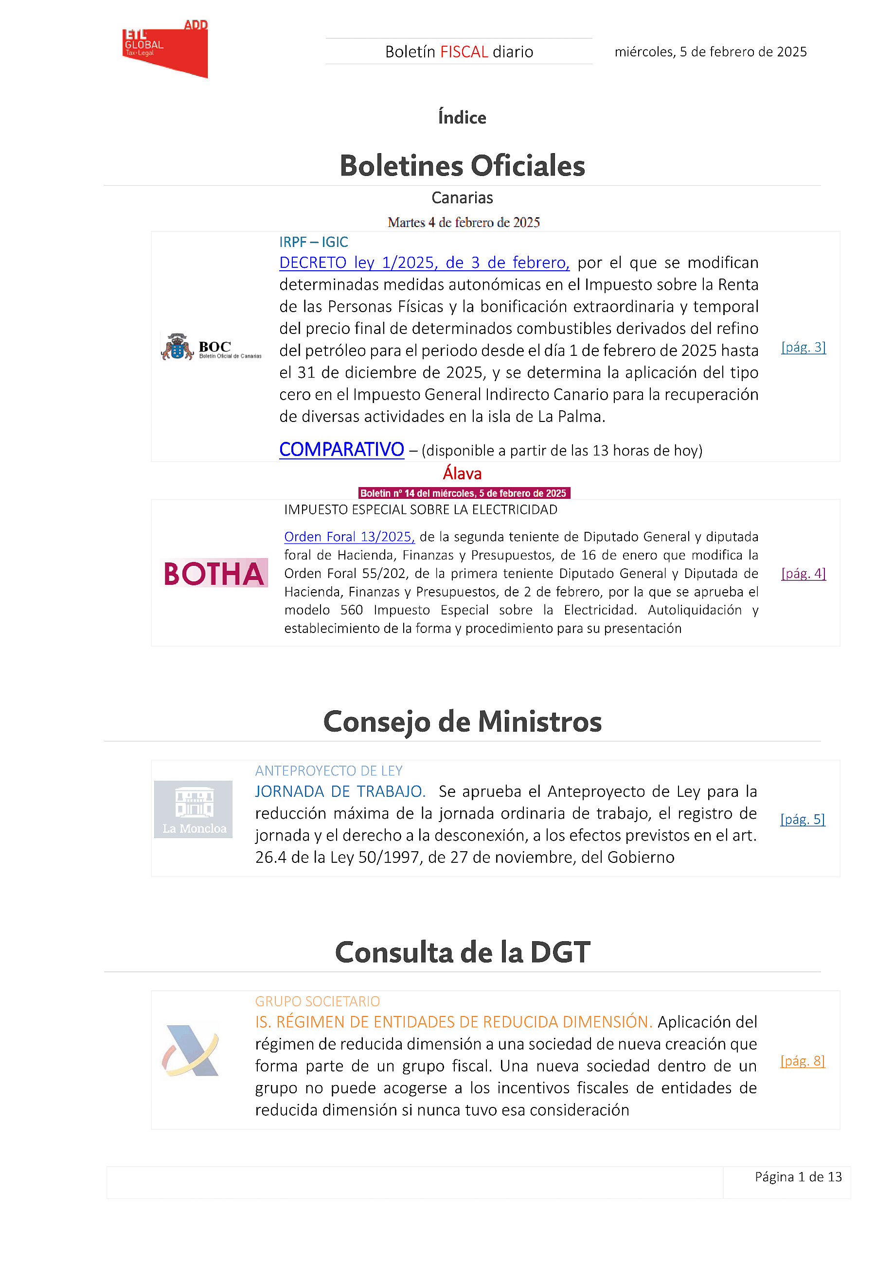 Boletín fiscal 05/02/2025