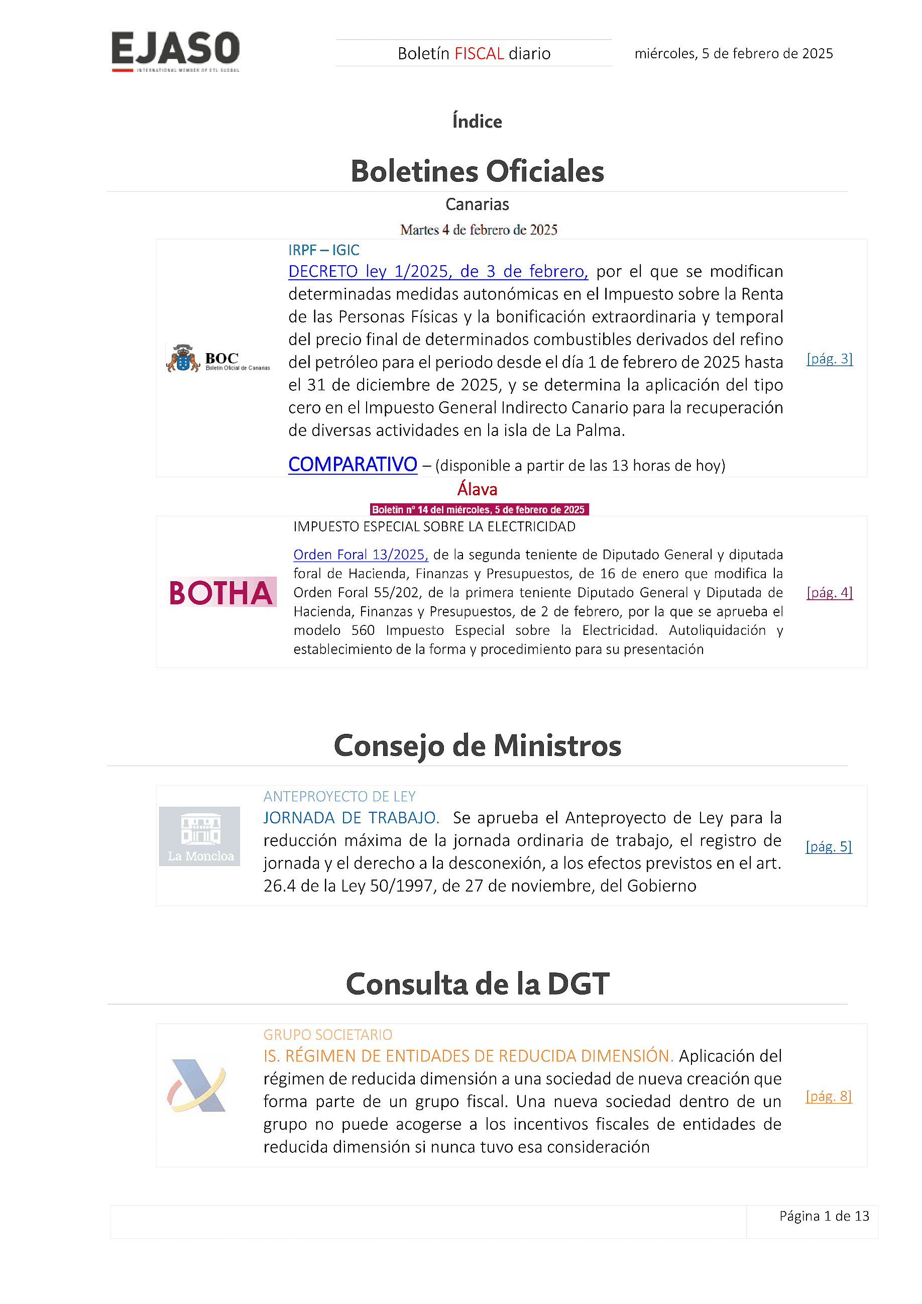 Boletín fiscal 05/02/2025