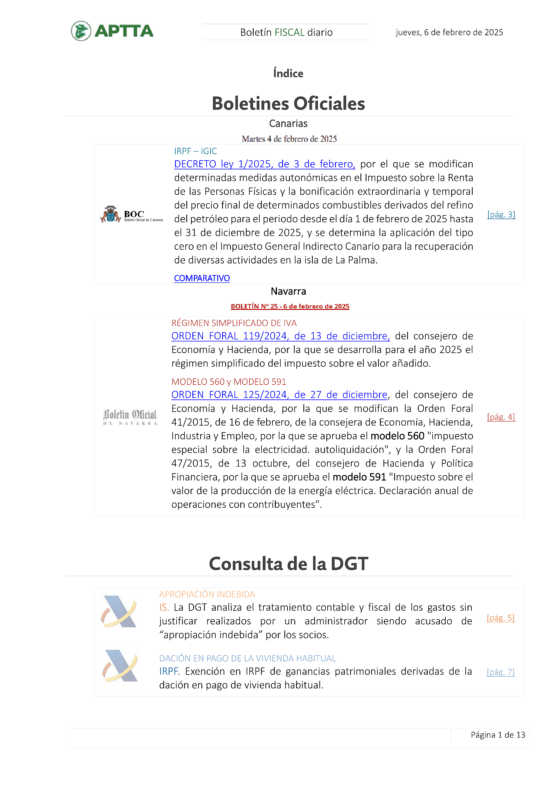 Boletín fiscal 06/02/2025