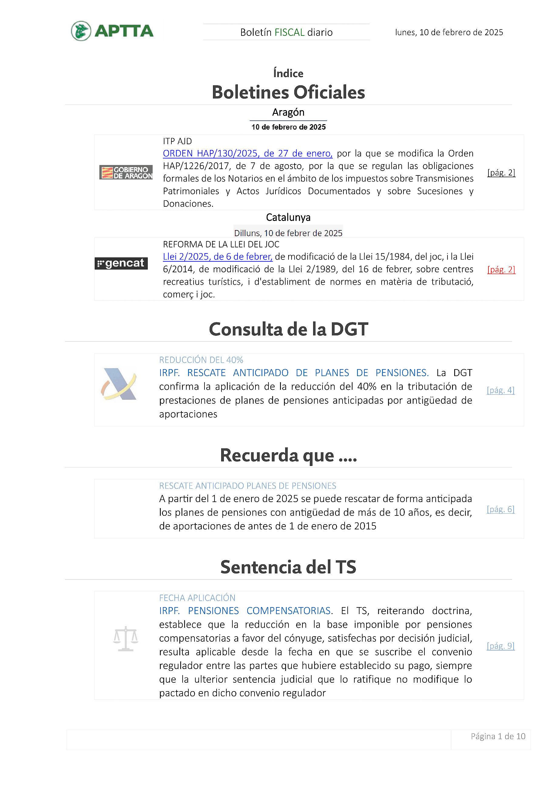 Boletín fiscal 10/02/2025